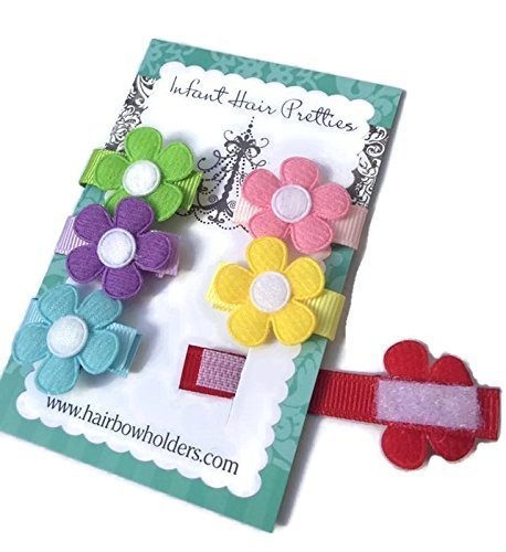 Soft Baby Hair Bows with Self Fasteners - Cute Flower Hair Accessories for Newborns & Baby Showers