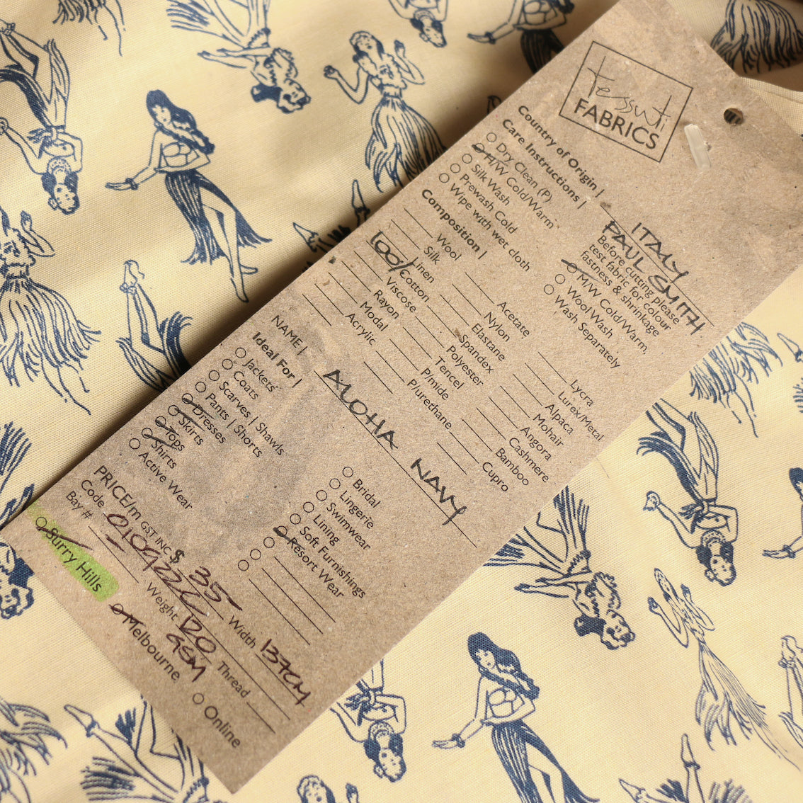 Premium Aloha Navy Cotton Poplin Fabric - Soft & Breathable for Shirts, Dresses & DIY Sewing Projects | Perfect for Hawaiian Shirts, Summer Dresses & Home Decor