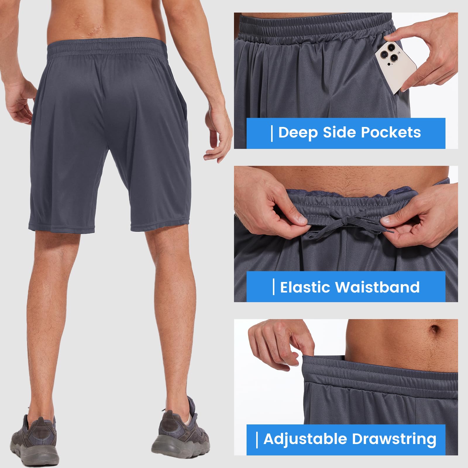 **LalaHooK Men's Basketball Gym Shorts - Quick Dry Athletic Workout Shorts with Pockets for Running, Training & Casual Wear | Perfect for Basketball, Gym & Outdoor Activities**