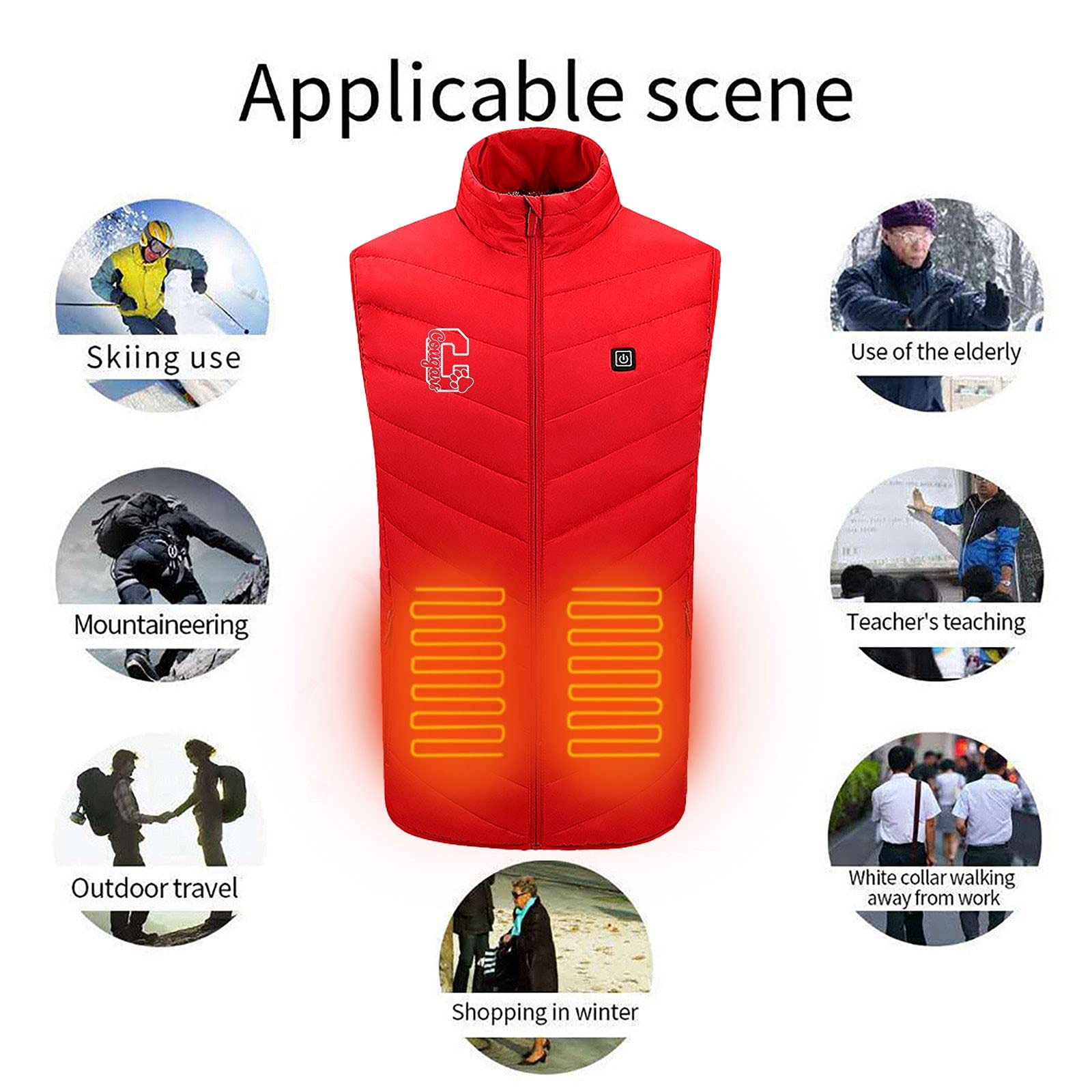 Women's Lightweight USB Heated Vest - Electric Heating Jacket for Outdoor Activities, Hiking & Winter Sports (Batteries Not Included) | Stay Warm in Cold Weather