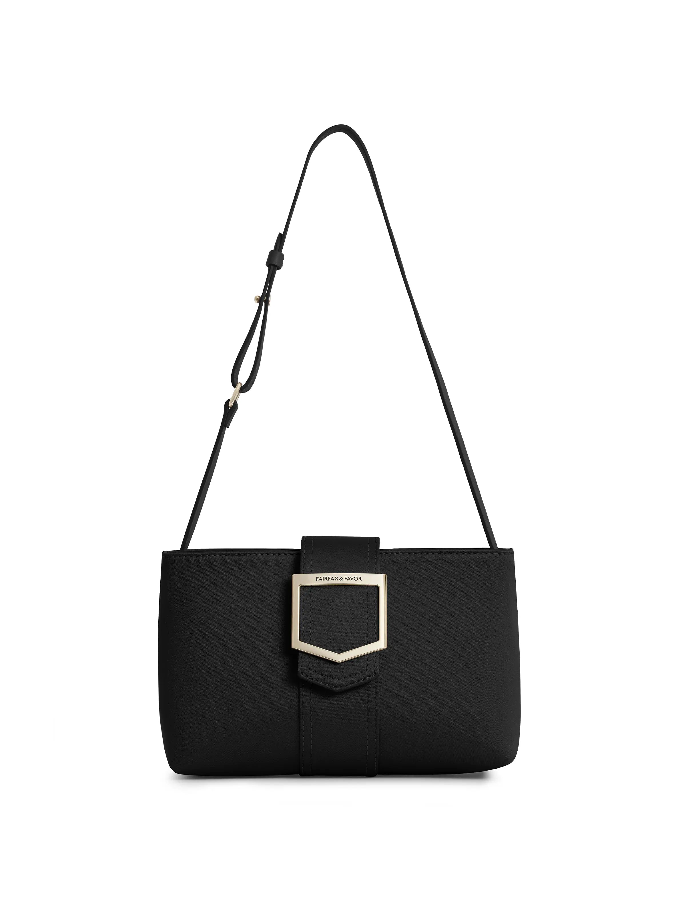 Belmont Shoulder Bag - Black Satin Crossbody Purse for Women | Fashionable & Lightweight | Perfect for Work, Travel & Everyday Use