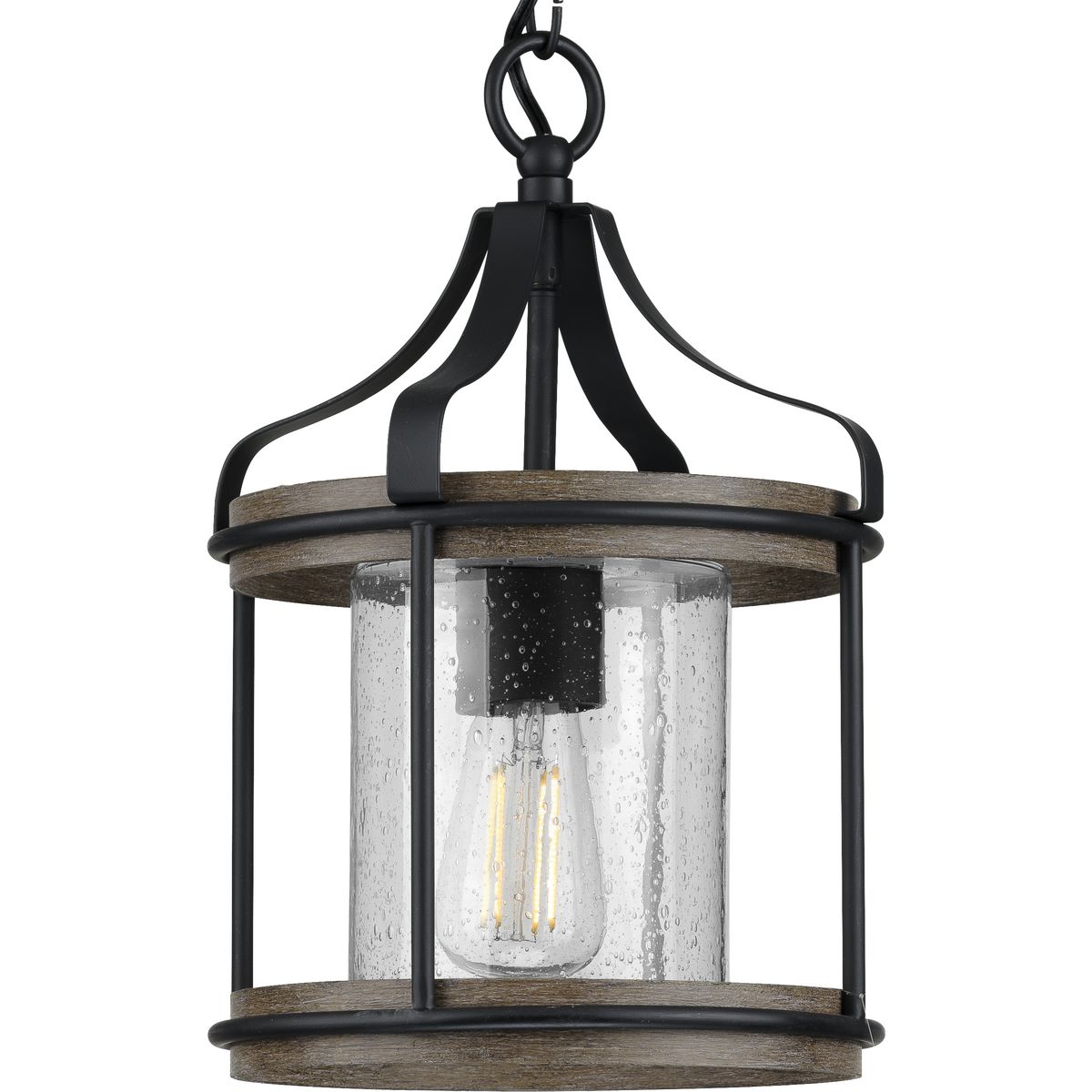 Brenham Collection One Light Outdoor Pendant - Weatherproof Hanging Porch Light Fixture for Patio, Garden & Entryway Lighting
