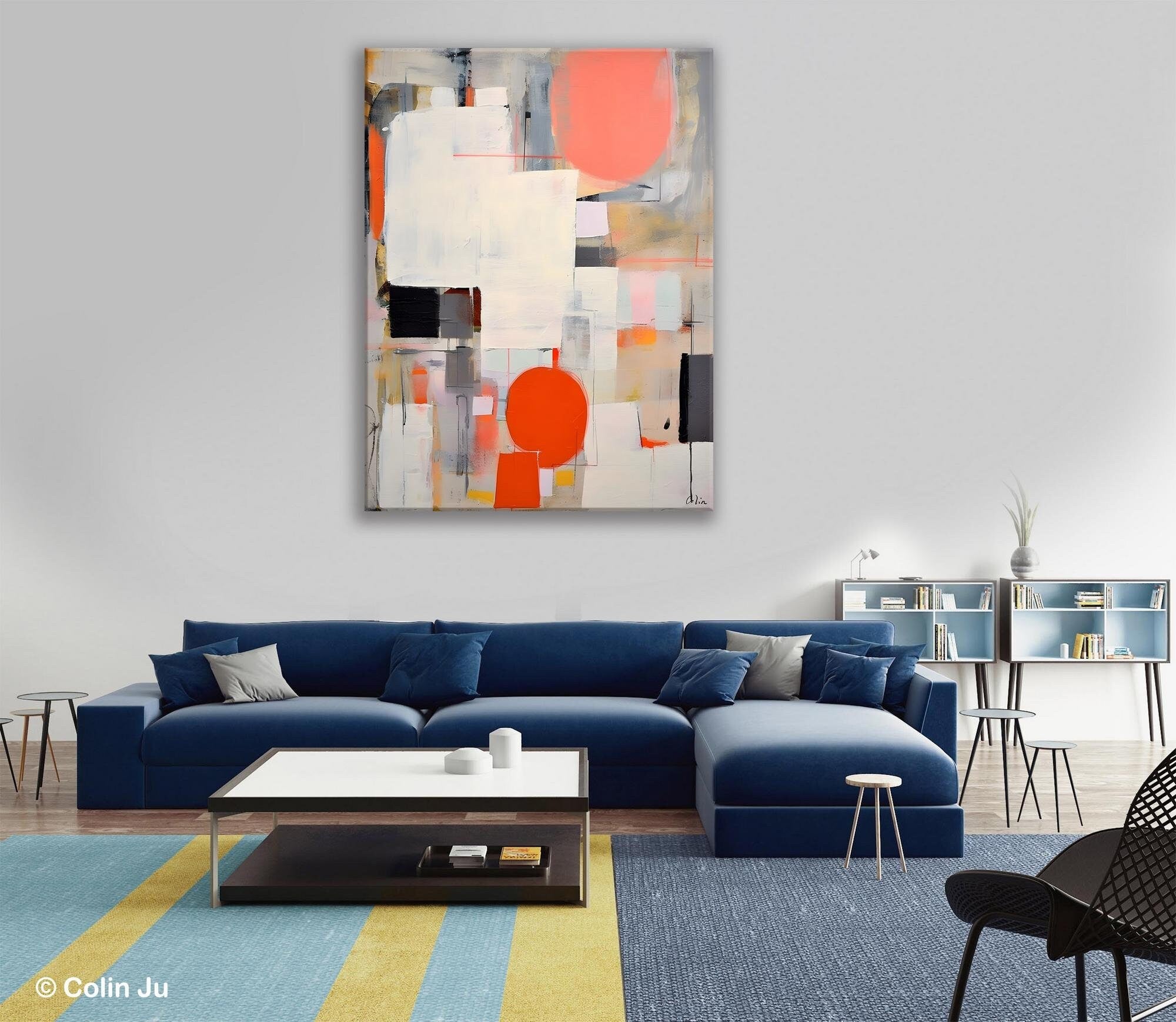 Hand-Painted Acrylic Canvas Wall Art - Modern Contemporary Extra Large Original Painting for Bedroom Decor | Perfect for Living Room, Office & Home Interior Design | Buy Unique Artwork Online