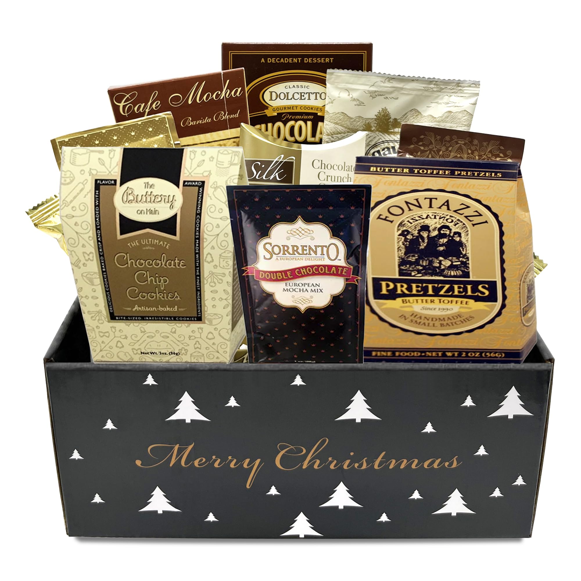 Premium Coffee Gift Basket Set - Gourmet Coffee, Hot Cocoa, Biscotti & Chocolate Cookies - Perfect Christmas Gift for Coffee Lovers - Office, Home & Holiday Gifting