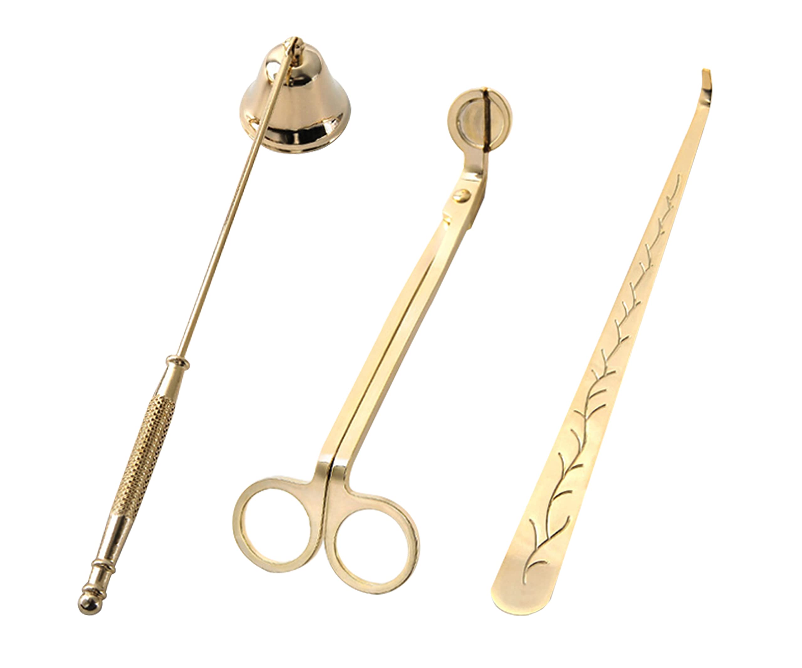 Premium Stainless Steel Candle Wick Trimmer, Snuffer & Wick Dipper Set (3-Piece) - Safe Fire Extinguishing Tools for Aromatherapy Candles, Home Decor & Relaxation