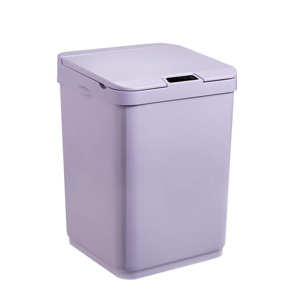 15L Smart Trash Can with Automatic Sensor Lid - Eco-Friendly Touchless Waste Bin for Kitchen, Living Room & Bedroom | Purple, Rechargeable | Perfect for Hands-Free Disposal & Modern Home Decor