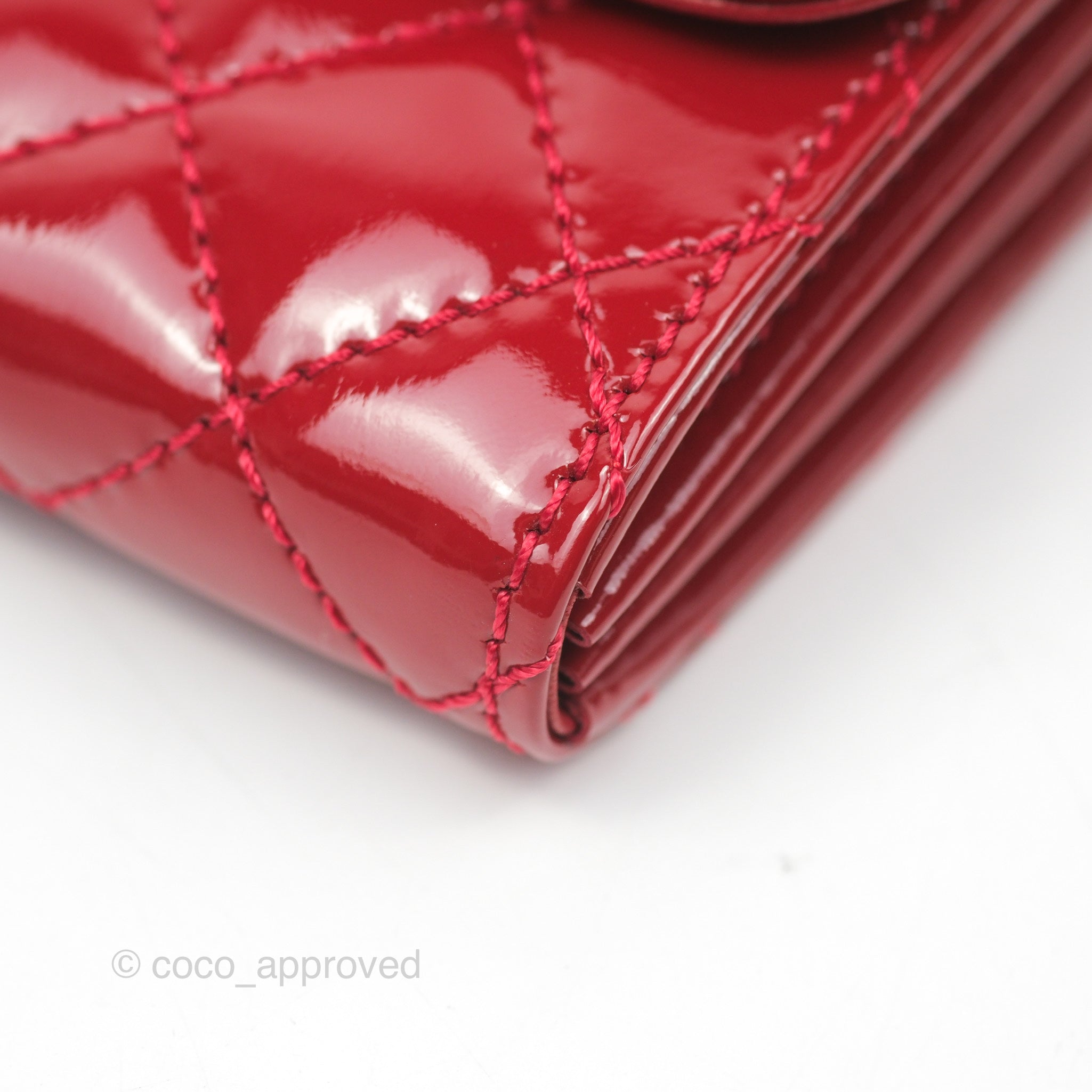 Chanel Brilliant East West Flap Clutch with Chain - Red Patent Leather & Silver Hardware | Luxury Evening Bag for Women, Perfect for Parties & Special Occasions