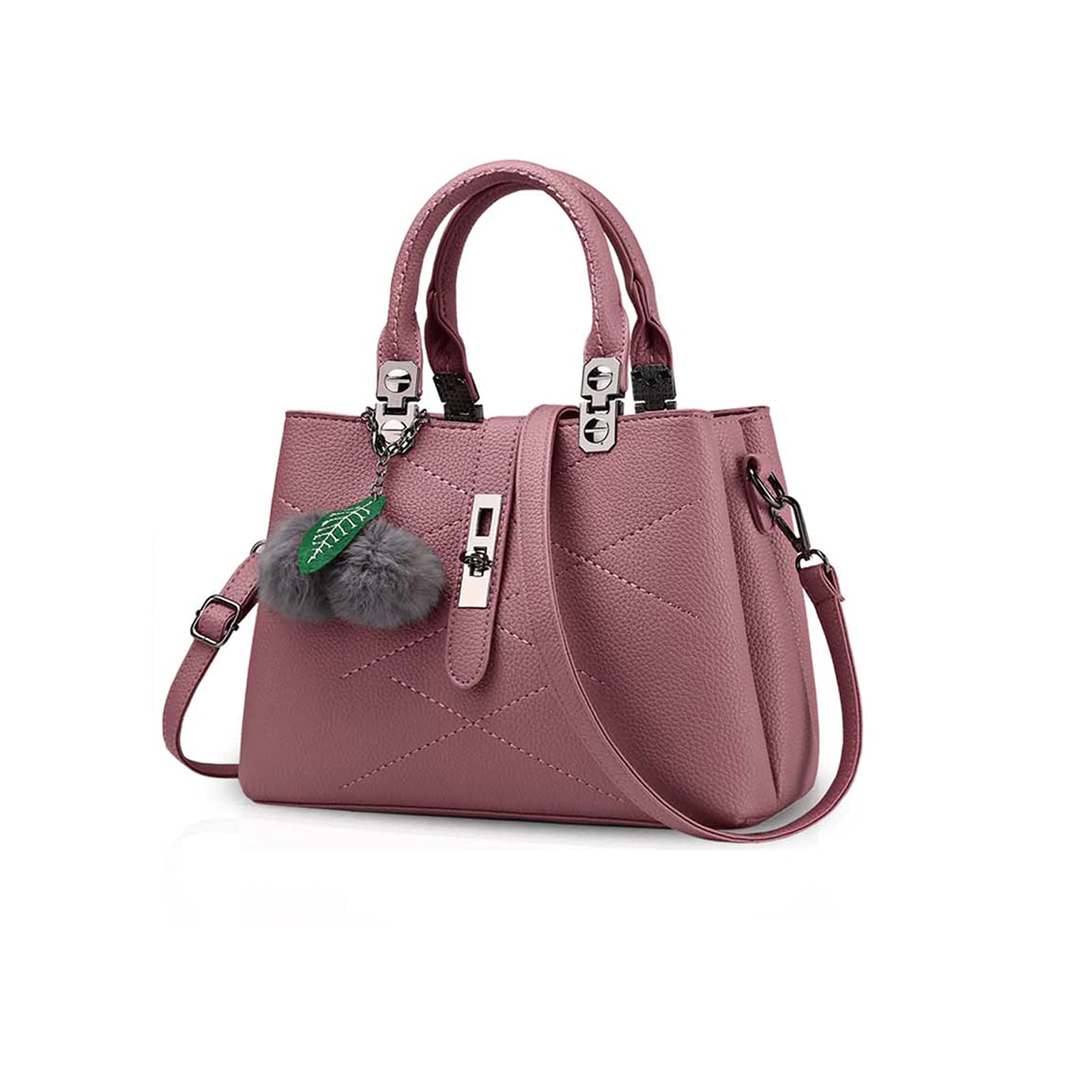 2023 NICOLE & DORIS Women's Fashion Handbags - Designer Top Handle Shoulder Bag with Pompom | Stylish Purse for Work, Party & Daily Use