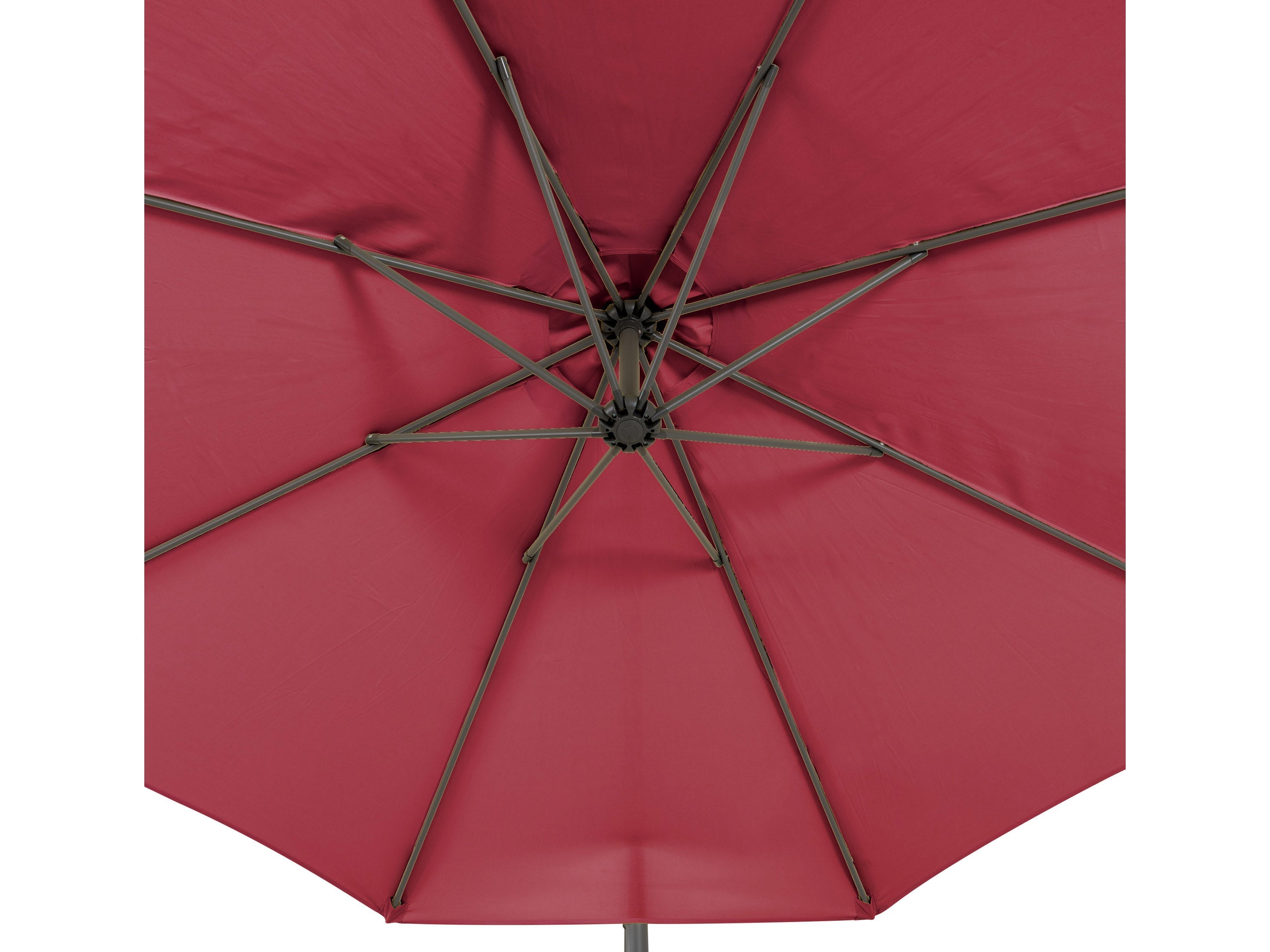9.5ft Tilting Offset Patio Umbrella - Wine Red Outdoor Sun Shade for Poolside, Garden, and Backyard Relaxation
