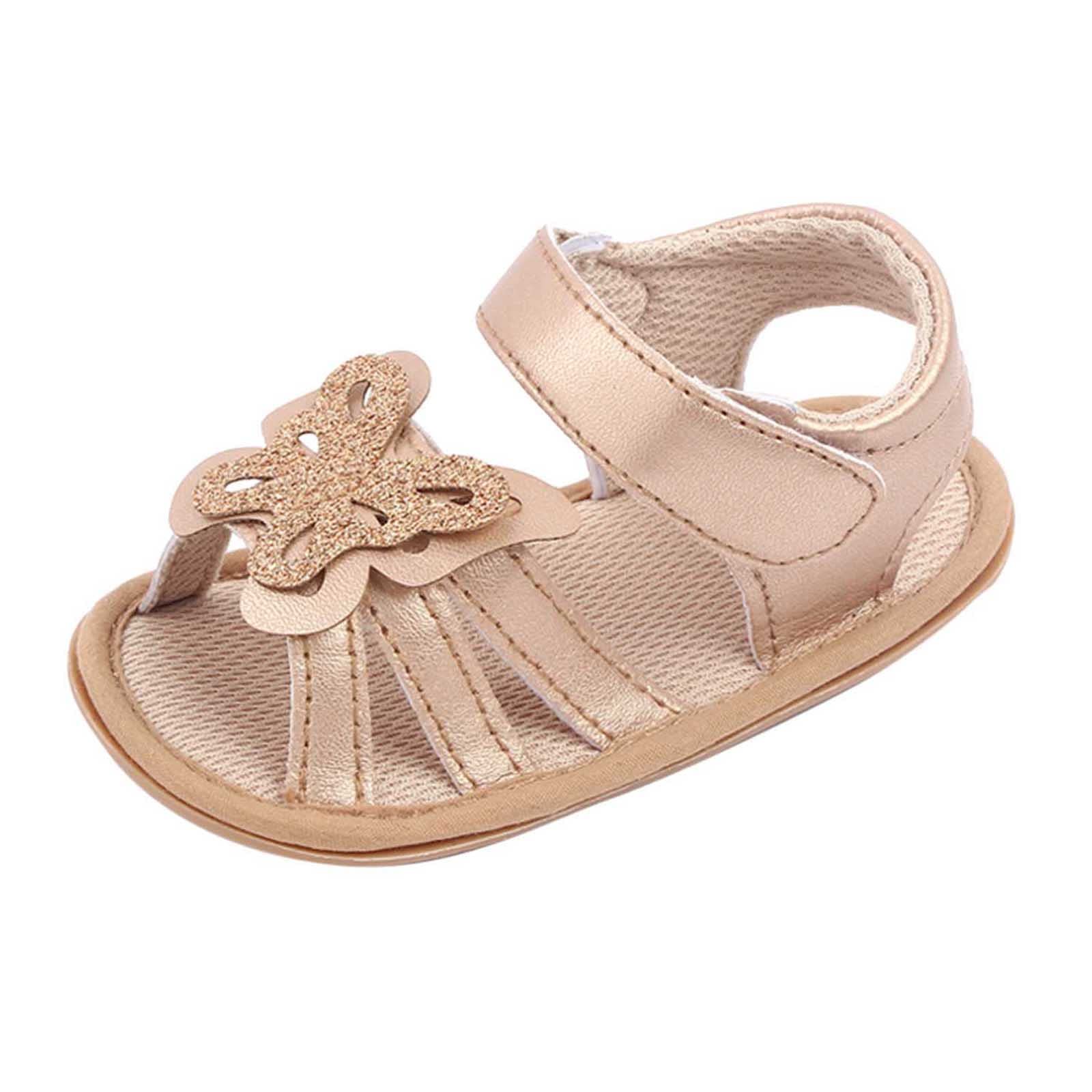 Toddler Girls' Open Toe Sandals with Paillette & Butterfly for First Walkers - Summer Playtime