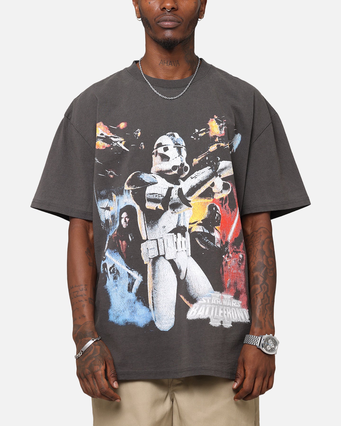 Star Wars Battlefront 2 Heavy Distressed Black T-Shirt - Vintage Graphic Tee for Men - Perfect for Cosplay, Gaming Events & Casual Wear