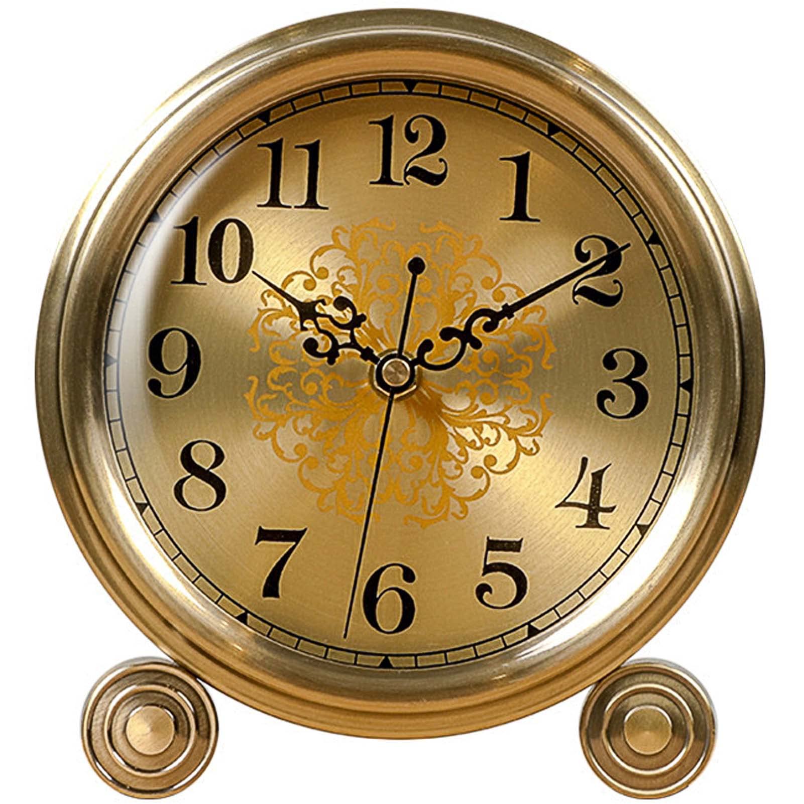 Stylish Metal Desk Clock - Battery Operated Silent Table Clock for Home & Office Decor | Perfect for Living Room, Fireplace, Bedroom, and Workspace