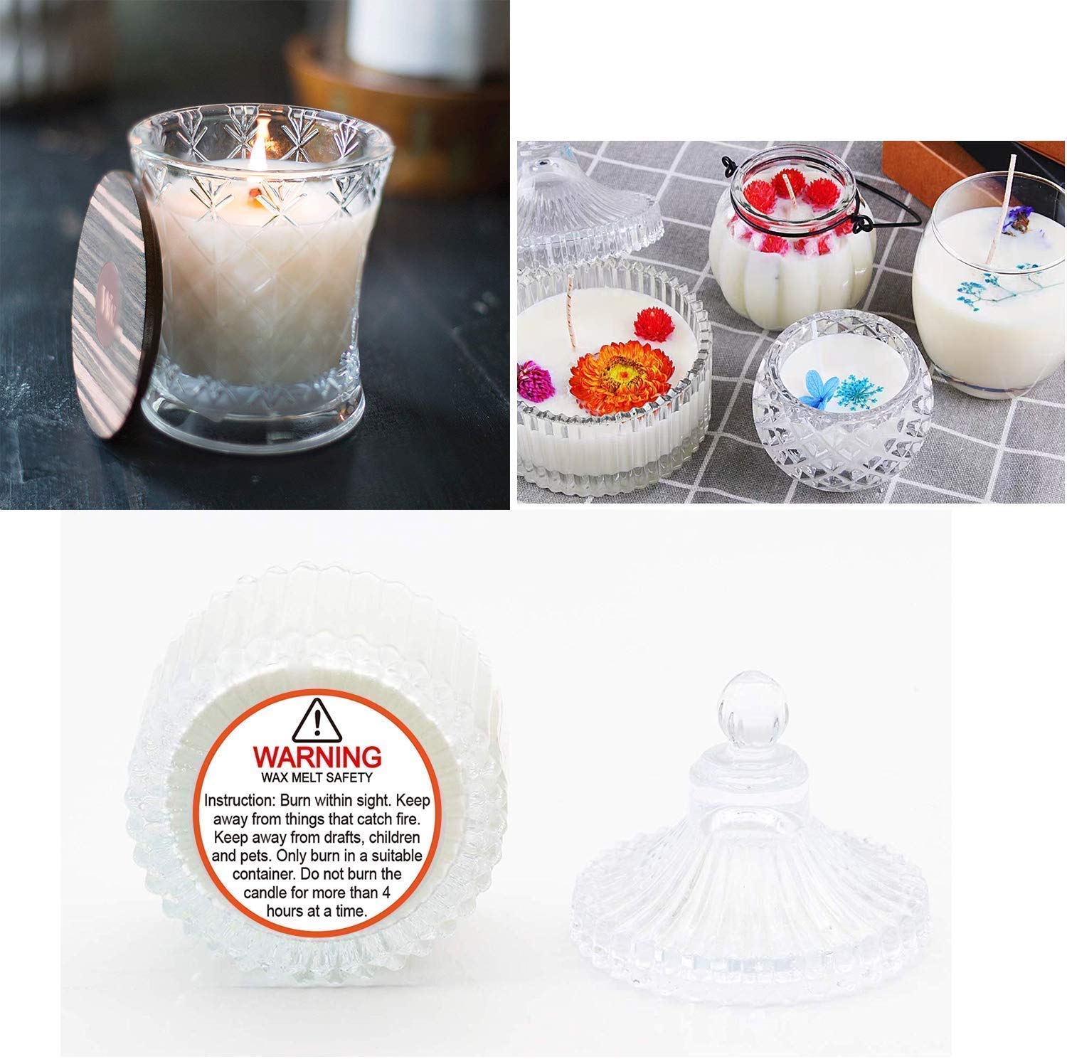 504 Candle Warning Stickers - 1.5 Inch Round Safety Labels for Candle Jars, Tins & Votives | Wax Melting Caution Decals | Perfect for DIY Candles, Home Decor & Gift Packaging