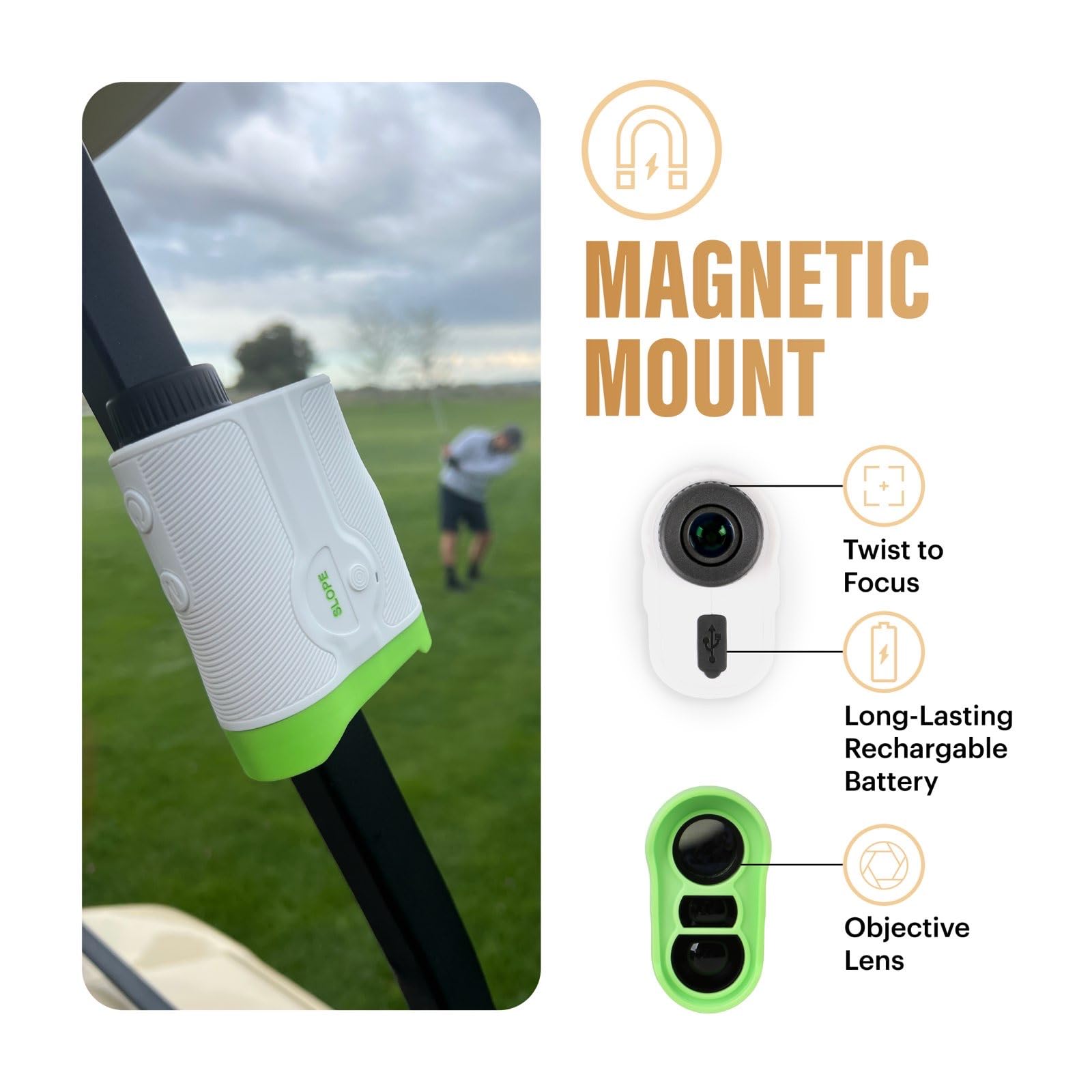 PINSHOT PRO Golf Rangefinder with Slope & Magnet - 6.5X Magnification Laser Distance Finder - High Precision Flag-Lock Technology for Accurate Yardage - Perfect Golf Accessory for Tournaments & Practice - Ideal for Golfers, Hunters & Outdoor Enthusiasts
