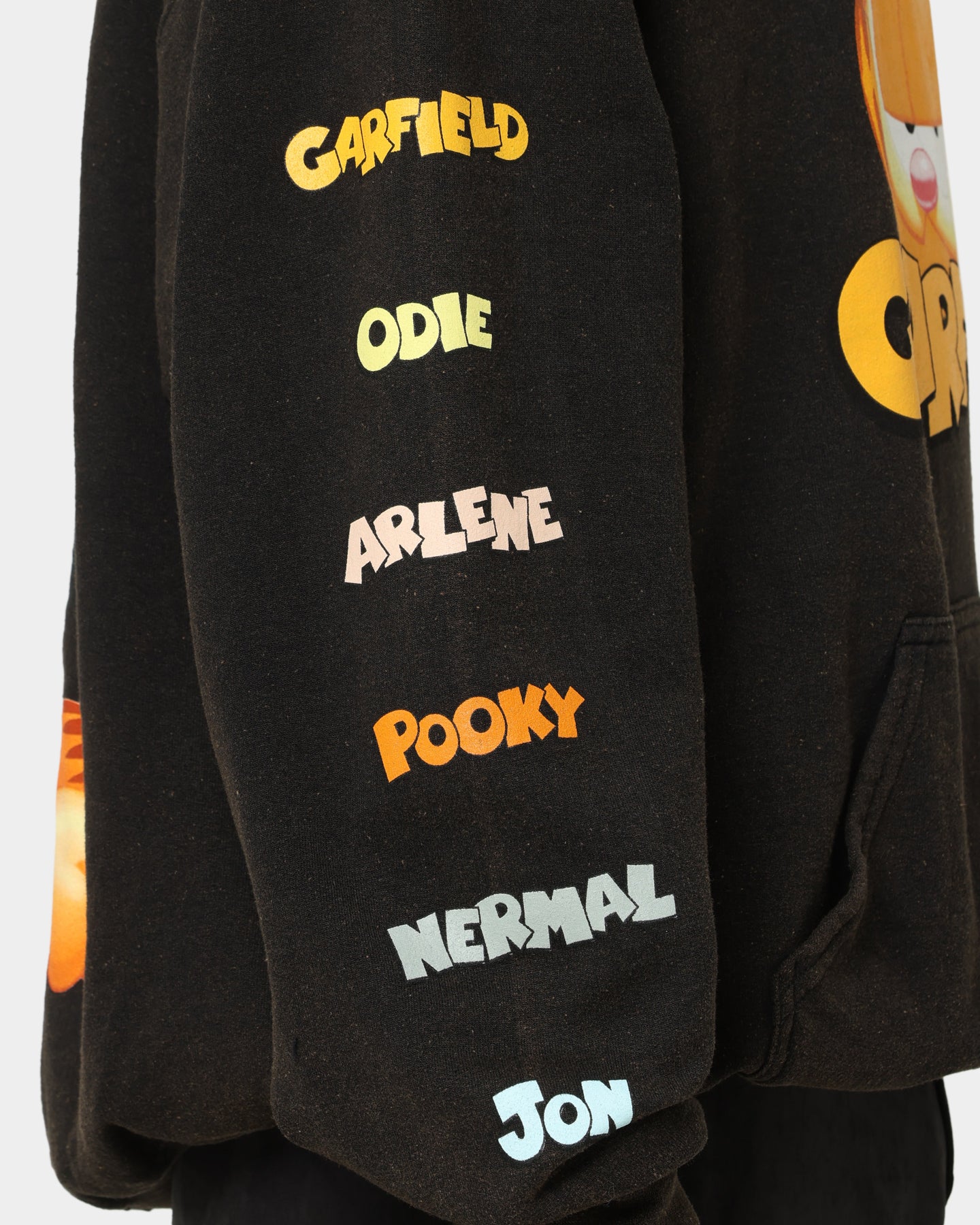 Vintage Garfield Hoodie - Black Wash Retro Graphic Sweatshirt for Men & Women | American Thrift Style | Perfect for Casual Wear, Cosplay & 90s Nostalgia Fashion
