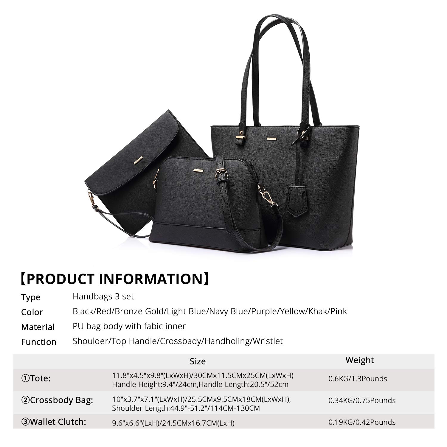 LOVEVOOK Women's Fashion Handbag Set - Tote, Shoulder Bag & Top Handle Satchel Purse for Work, Travel & Everyday Use | Stylish & Functional Designer Bags