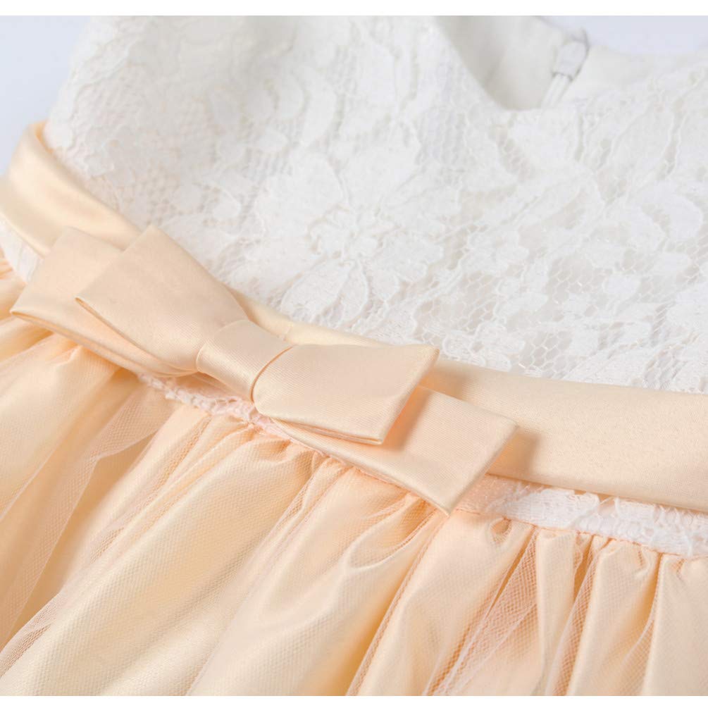 Christening Lace Flower Baby Girl Dress - Princess Formal Prom Tutu Ball Gown for Baptism, First Communion & Special Occasions