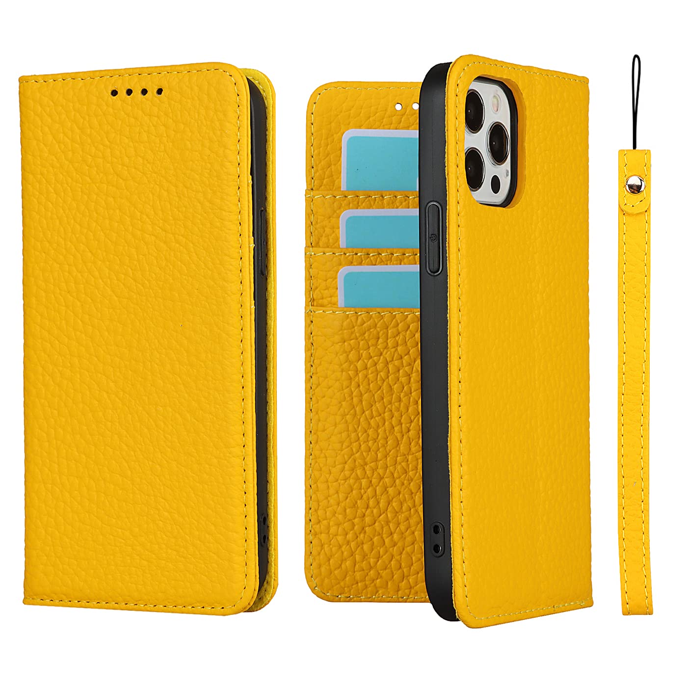Premium Genuine Leather Wallet Case for iPhone 12/12 Pro (6.1