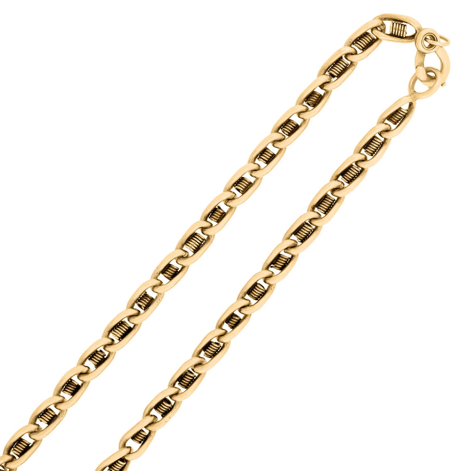 14K Gold Victorian Spring Link Chain Necklace - 60.6 Grams Heavy Weight Statement Piece for Women, Perfect for Weddings, Parties & Special Occasions