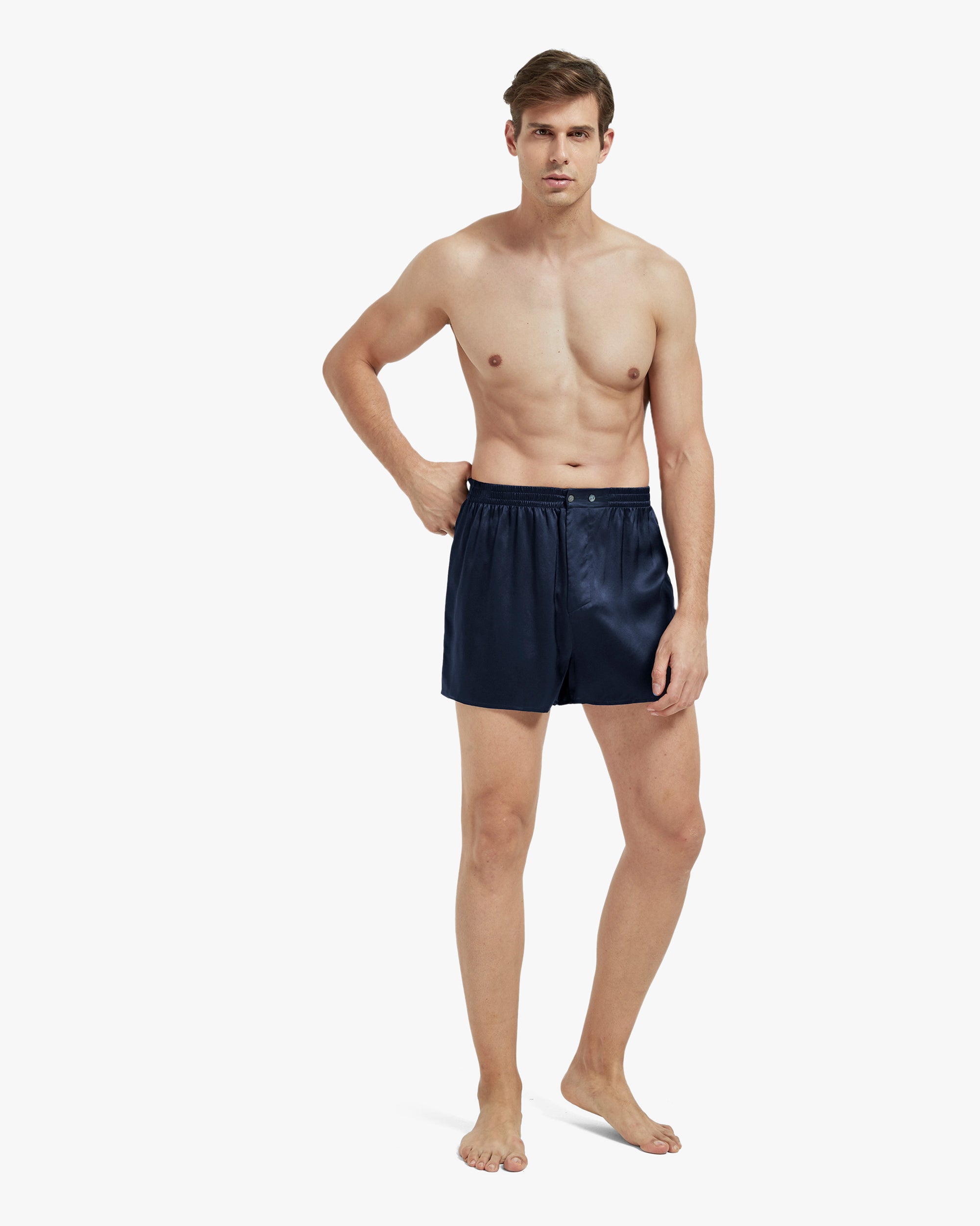 Premium Silk Boxer Shorts for Men - Luxury Fitted & Draping Design - Breathable Comfort Underwear for Sleep, Lounge & Special Occasions