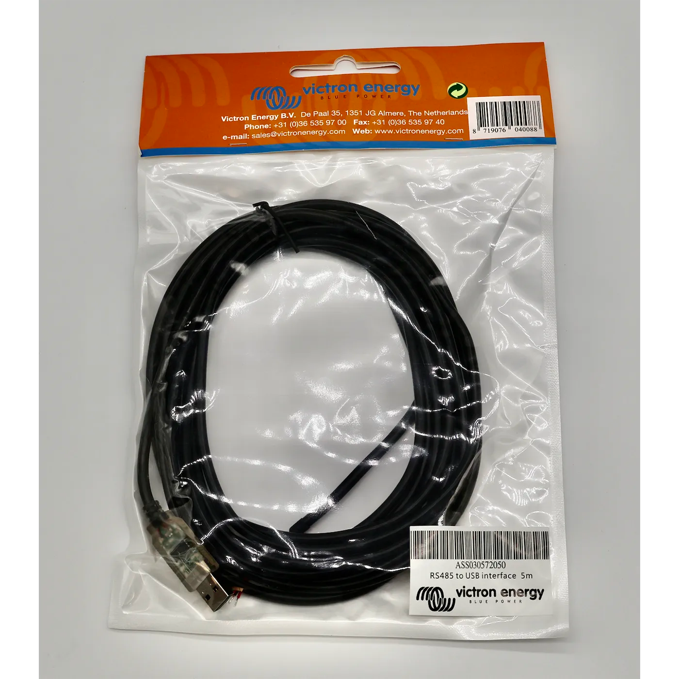 Victron RS485 to USB Interface Cable - High-Speed Data Transfer for Solar Power Systems, Marine & RV Applications