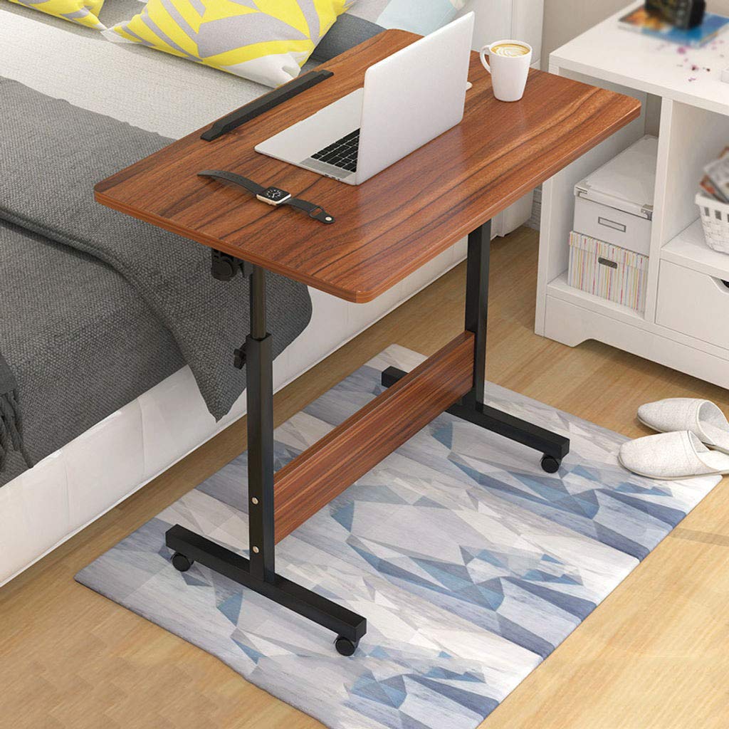 Adjustable Height Mobile Laptop Desk with Wheels - Portable Standing Computer Table for Home, Office & Dorm - Ideal for Work, Study & Presentations - Modern Tiltable Side Table with Casters for Sofa & Coffee Table Use