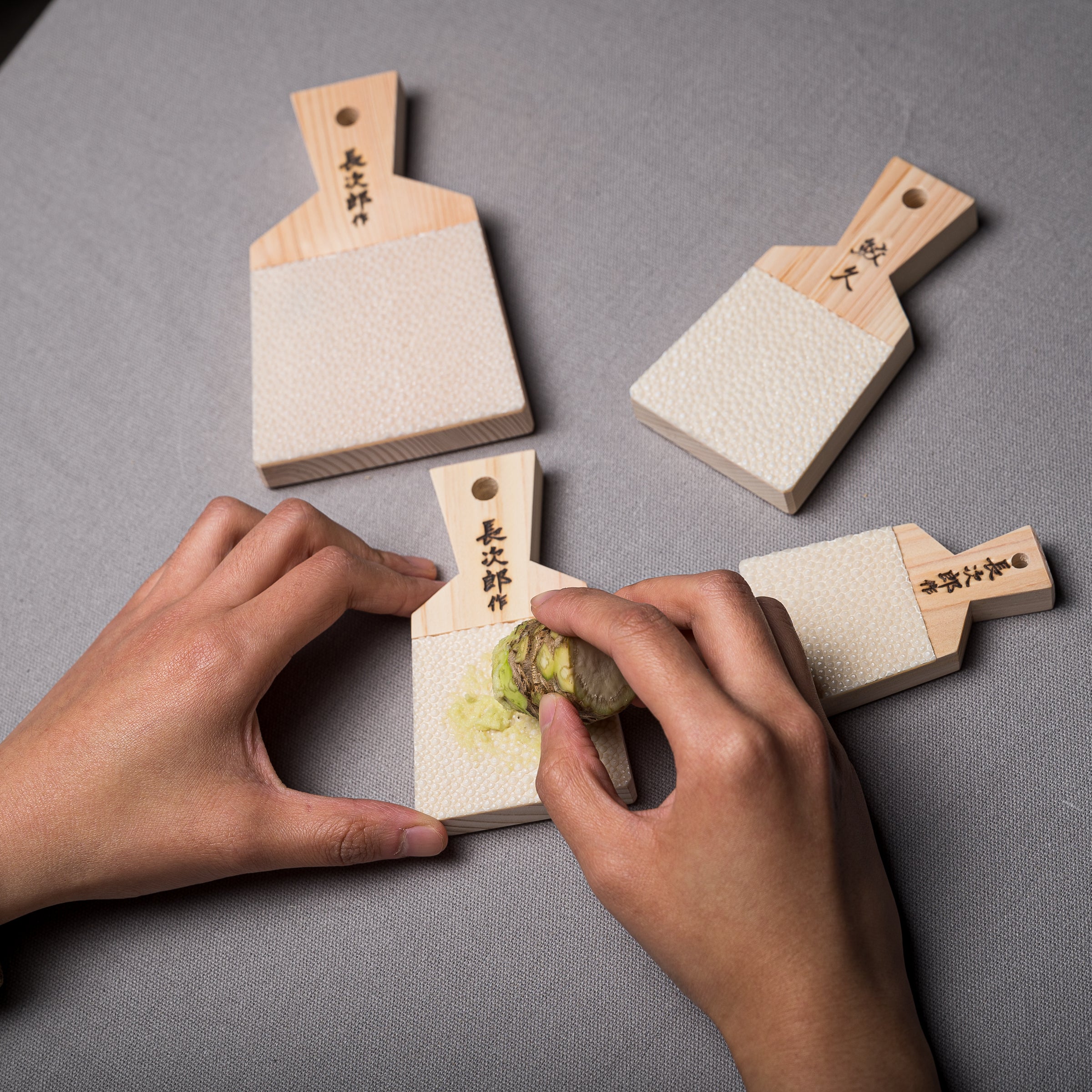 Premium Wasabi Grater Chojiro - 8cm Small Shark Skin Grater for Sushi, Sashimi & Japanese Cuisine - Perfect for Home Kitchens & Restaurants