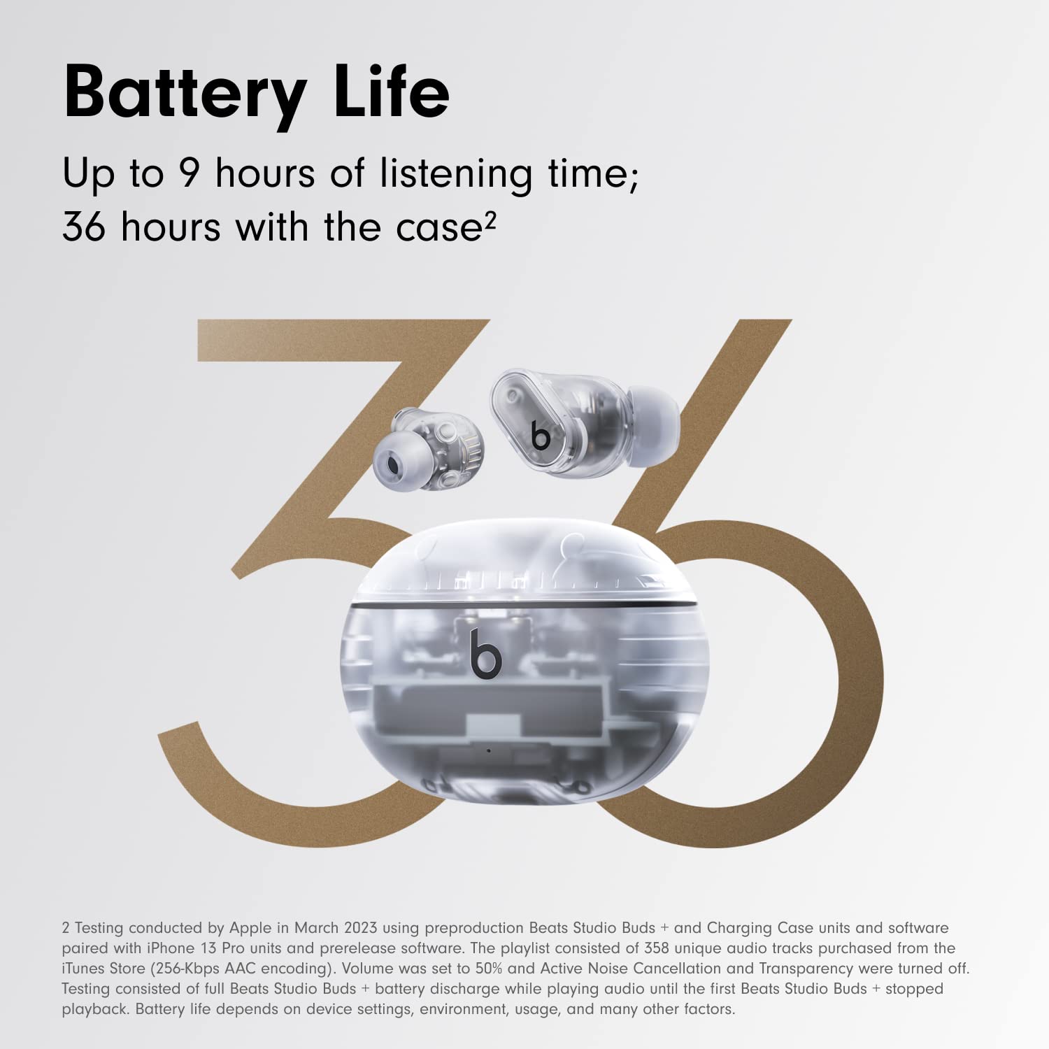 Beats Studio Buds+ True Wireless Noise Cancelling Earbuds - Transparent (Renewed Premium) | Bluetooth Earbuds for Workout, Travel & Commuting