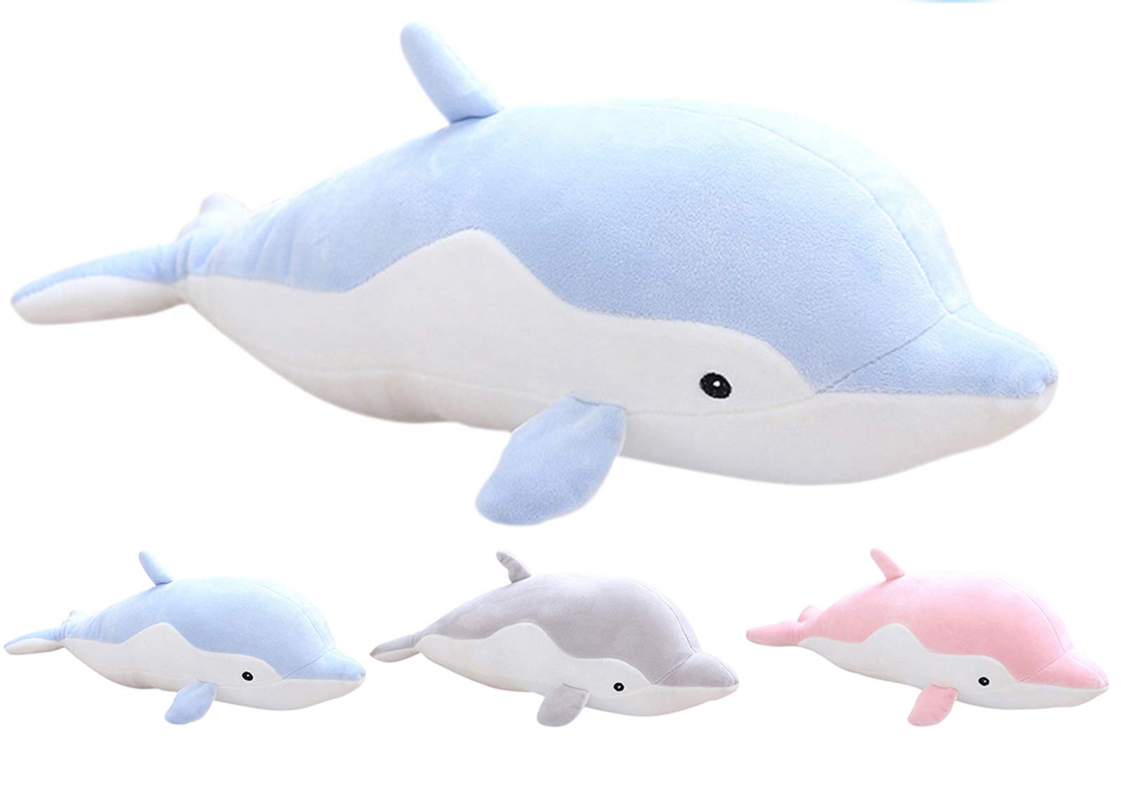COSGOO Soft Snuggle Dolphin Plush Toy - Cuddly Stuffed Animal Pillow for Kids & Adults | Blue Dolphin Stuffed Animal for Playtime, Naptime & Comfort | Perfect Baby Gift, Nursery Decor & Travel Companion