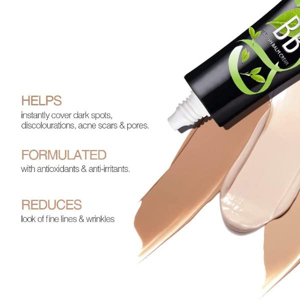 VBA BB Cream Foundation & Moisturizer with Green Tea Extract - Lightweight, Hydrating, and Natural Coverage for Daily Wear | Perfect for Sensitive Skin & Everyday Makeup Routine