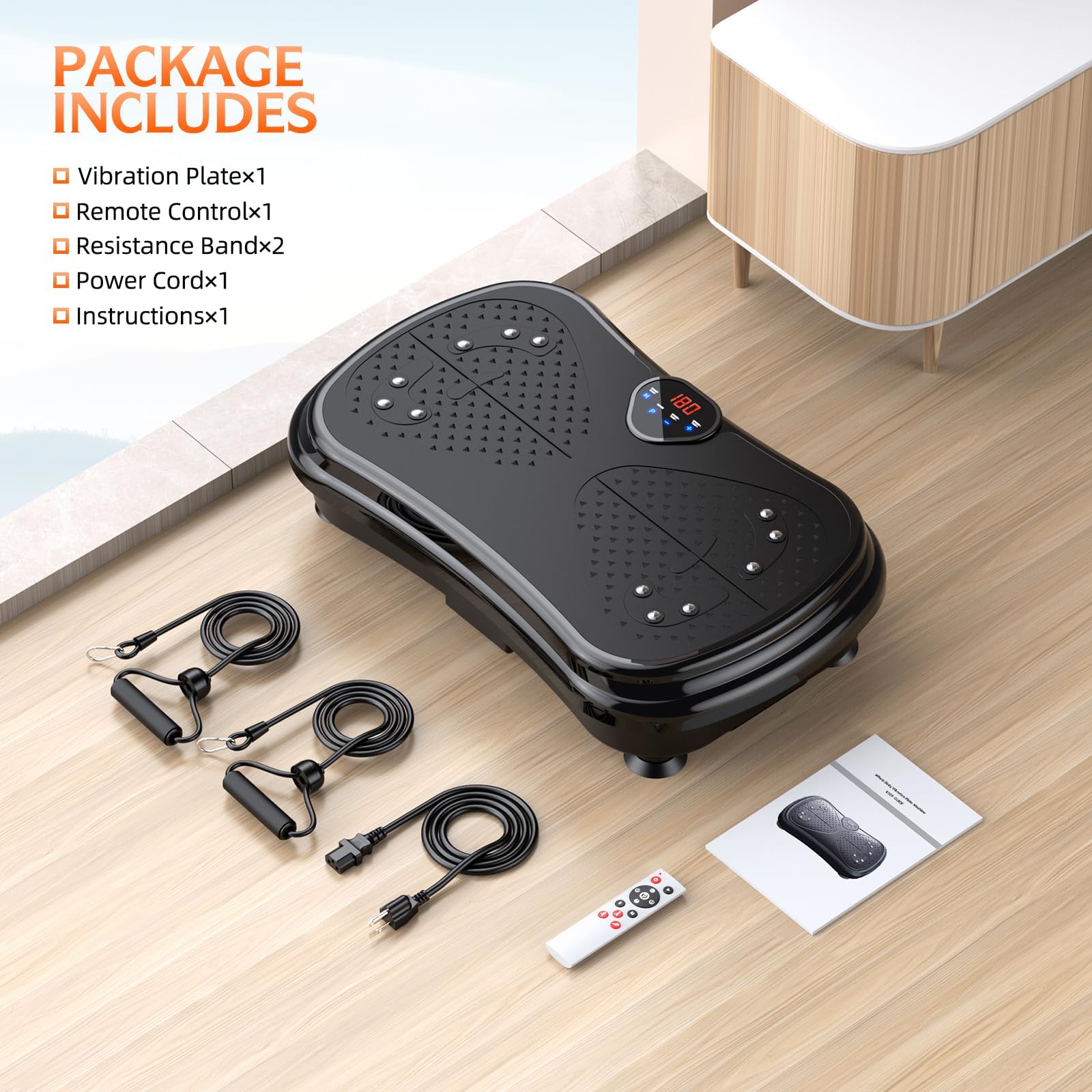 Vibration Plate Exercise Machine for Weight Loss & Full Body Toning - 180 Adjustable Speeds, 400 lbs Capacity - Lymphatic Drainage & Muscle Recovery - Perfect for Home Gym, Physical Therapy & Fitness Training