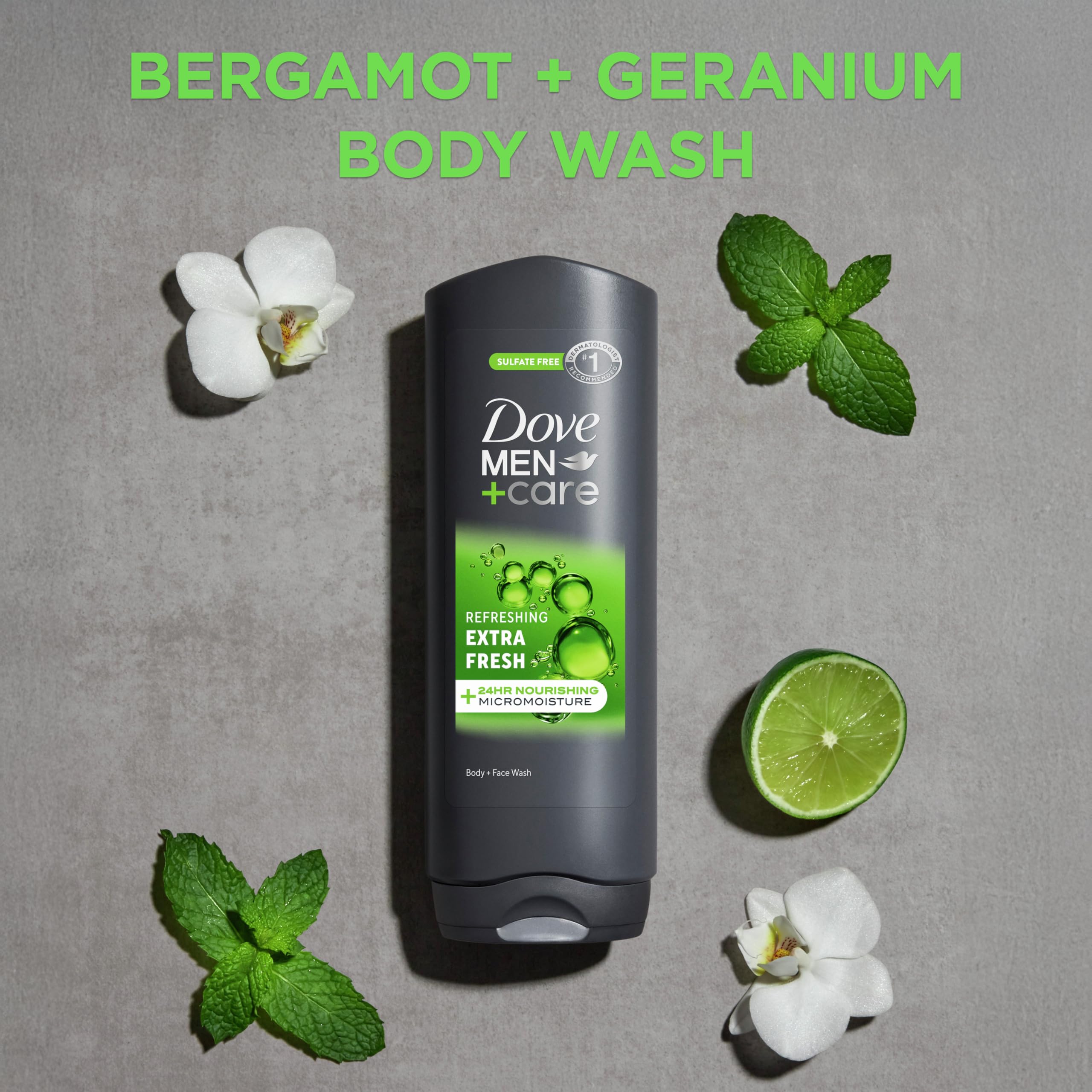 Dove Men+Care Refreshing Extra Fresh Body and Face Wash for Men - 24-Hour Hydration with Micromoisture Technology - 18 oz - Perfect for Post-Workout, Gym & Daily Shower Routine