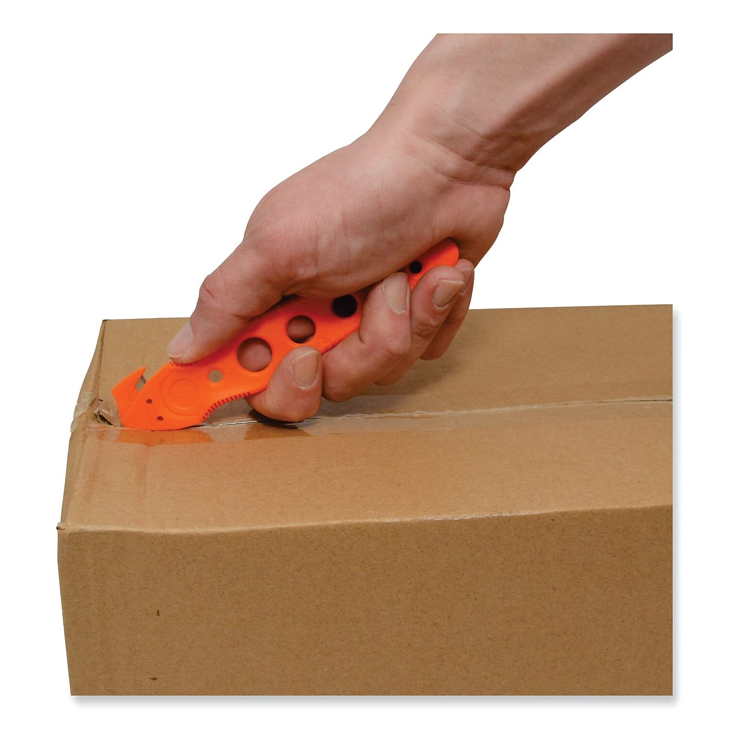 Westcott Safety Cutter 5.75 Inch - Orange Plastic Utility Knife with Retractable Blade - Pack of 5 (ACM17521) - Ideal for Office, School, Crafts & DIY Projects