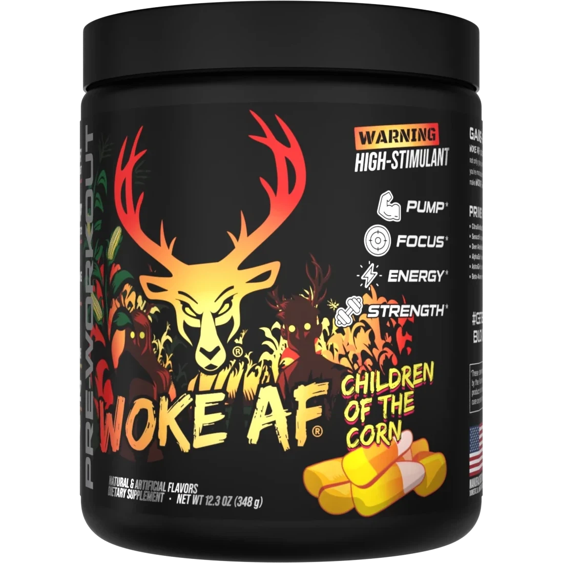 Bucked Up WOKE AF Pre-Workout Supplement - Energy & Focus Booster for Gym, Fitness & Bodybuilding | Ideal for Pre-Workout, Weight Training & Athletic Performance