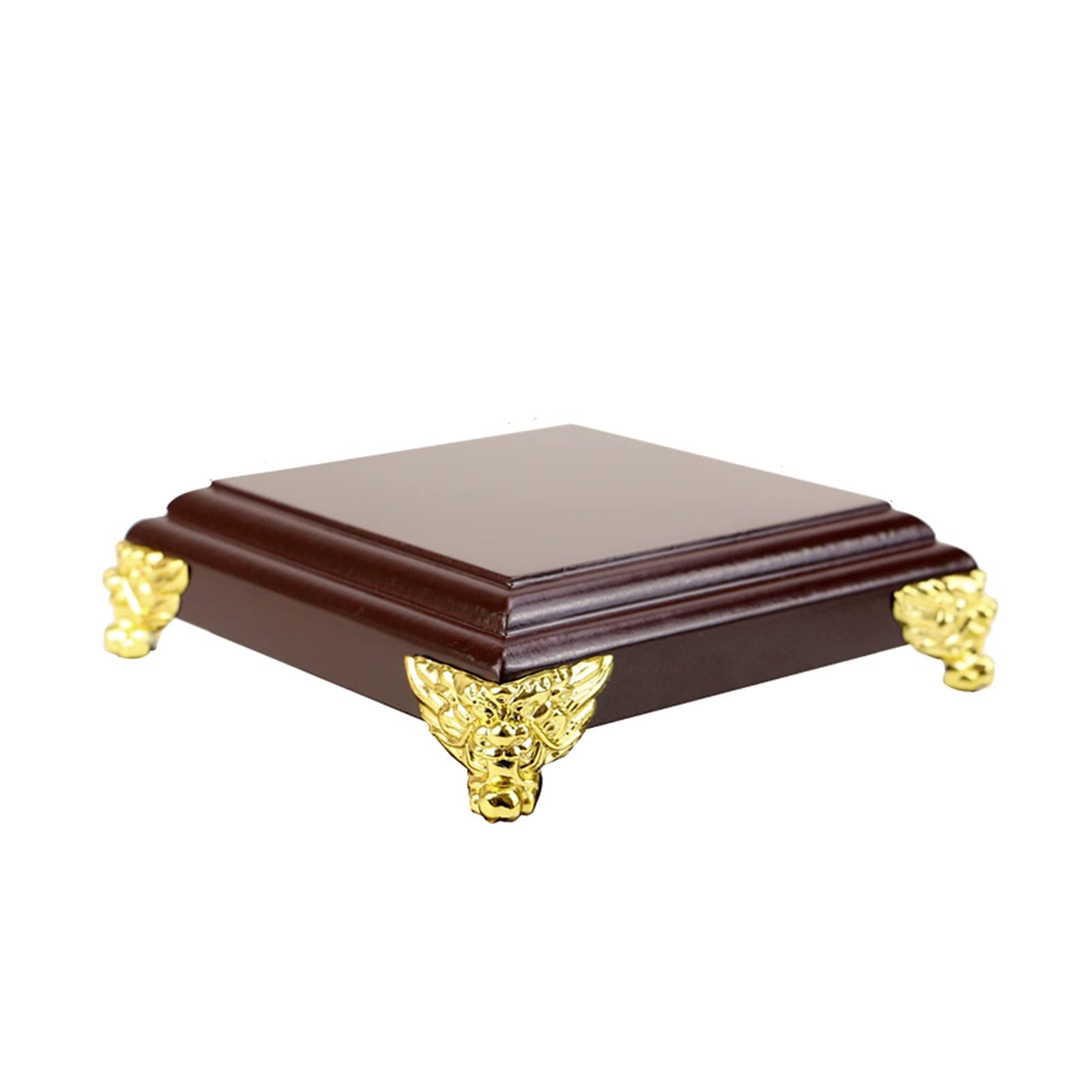 Handcrafted Wooden Display Stand for Vases, Antiques & Bonsai - Square Carved Wood Pedestal Base - Medium Size - Perfect for Home Decor, Art Galleries & Gift Shops