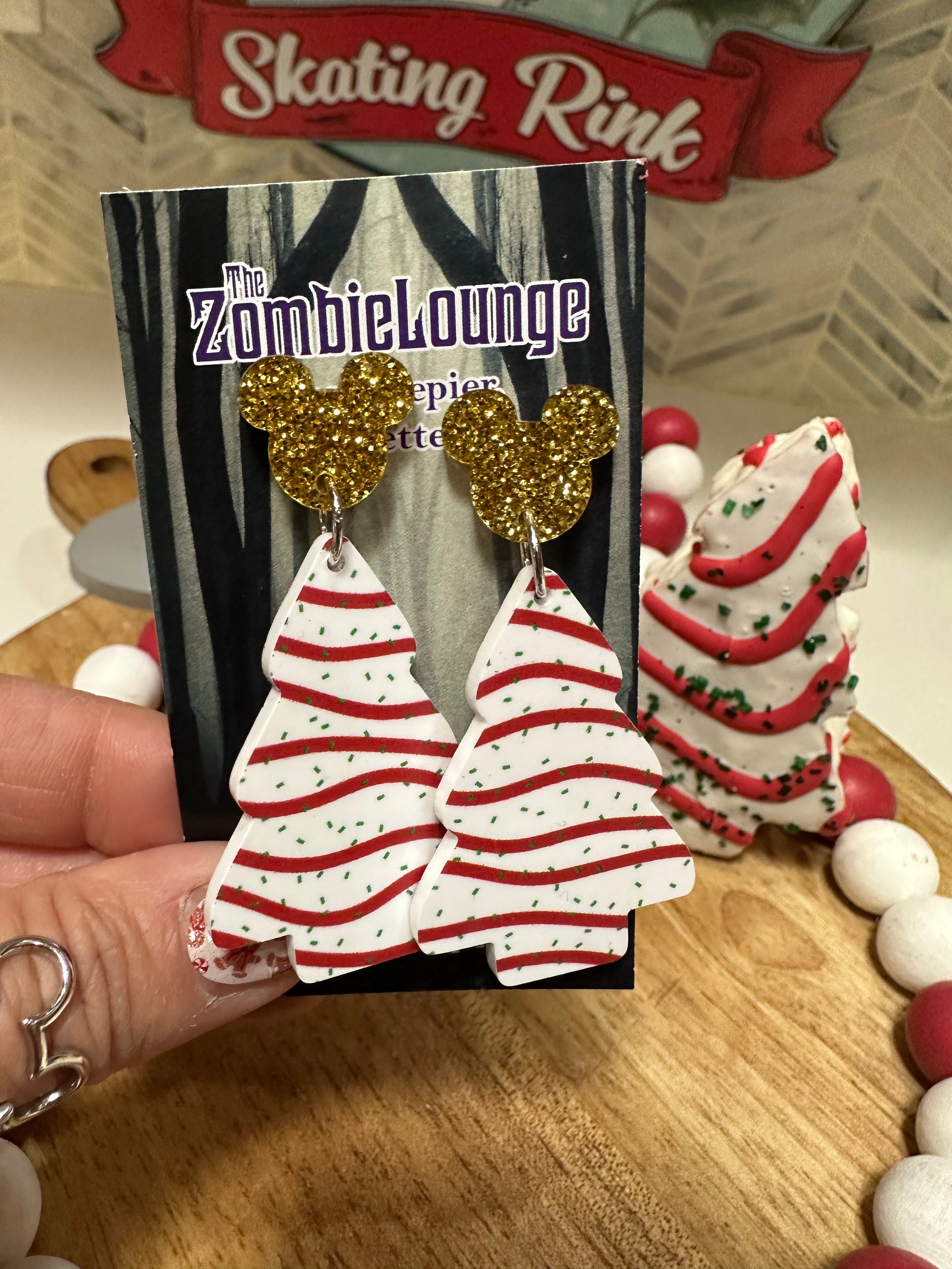 Festive Christmas Tree Cake Stud Earrings - Holiday Party Jewelry for Women, Perfect for Xmas Gifts & Winter Celebrations