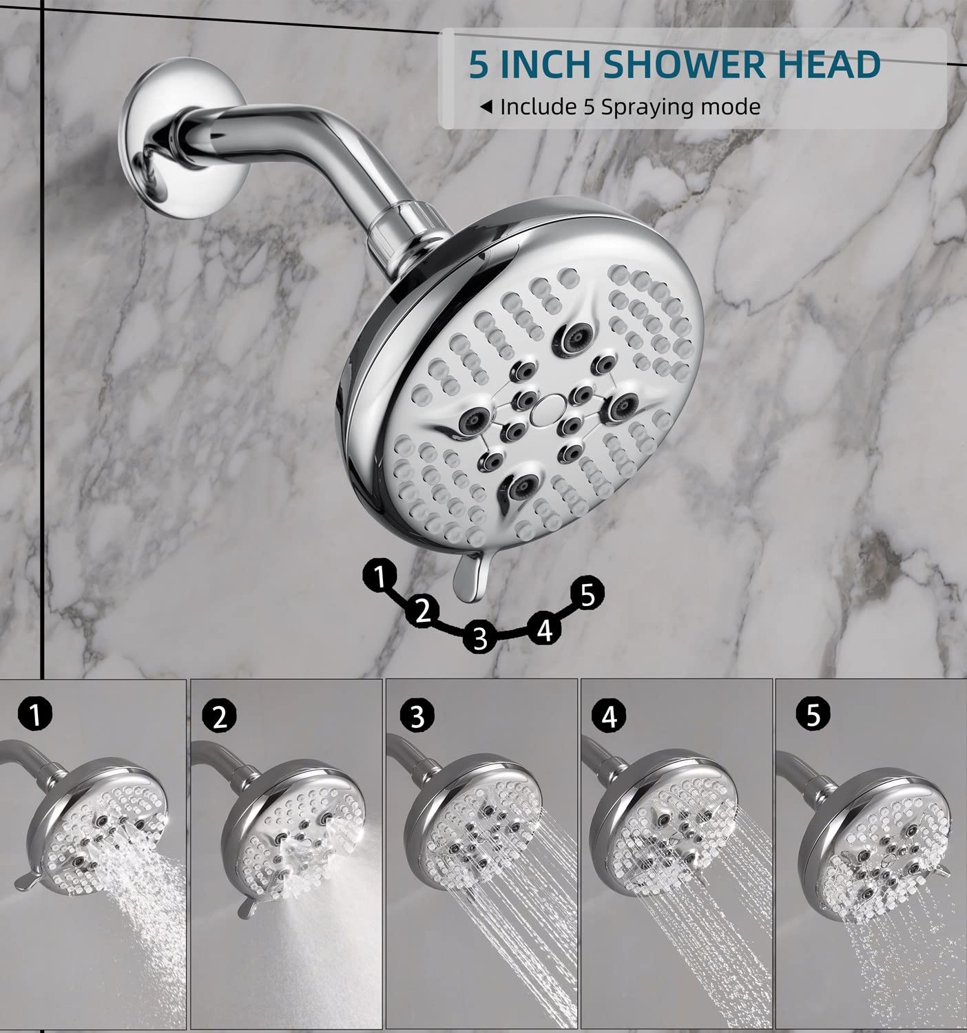 Premium Chrome Single Handle Shower System with Tub Spout - Rain Mixer Shower Faucet Combo Set with Valve for Modern Bathroom Renovation | Perfect for Spa-Like Showers and Relaxing Baths