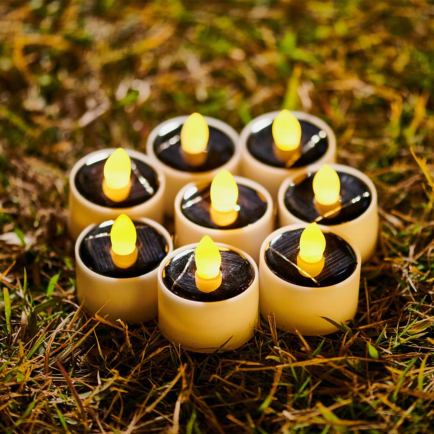 Solar Tea Lights 8-Pack - Waterproof Outdoor Candles for Patio, Garden & Home Decor
