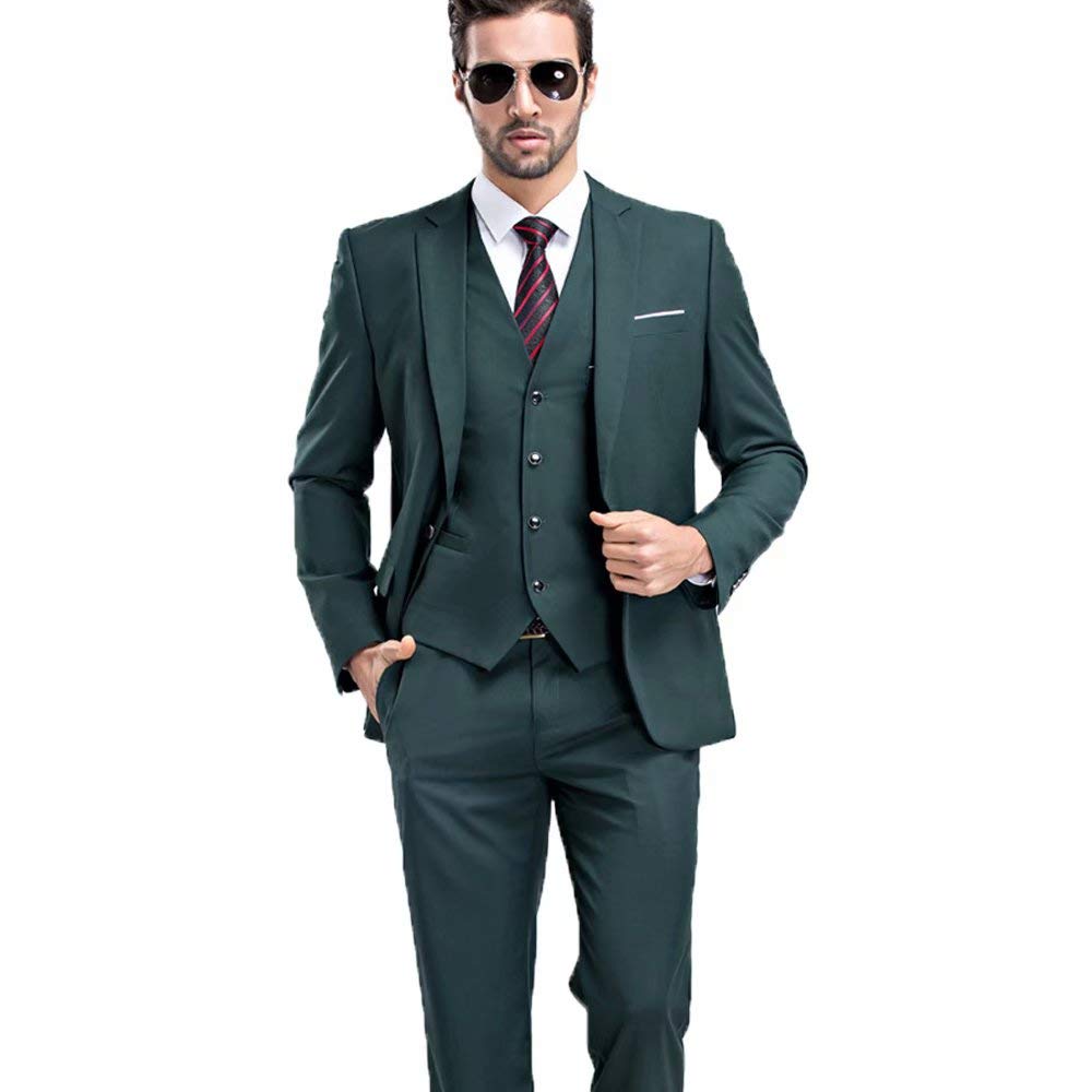 YiMinpwp Men's 3 Piece Formal Suit Set - Coat, Vest & Pants | Business Attire, Wedding & Special Occasion Outfit for Professional Look