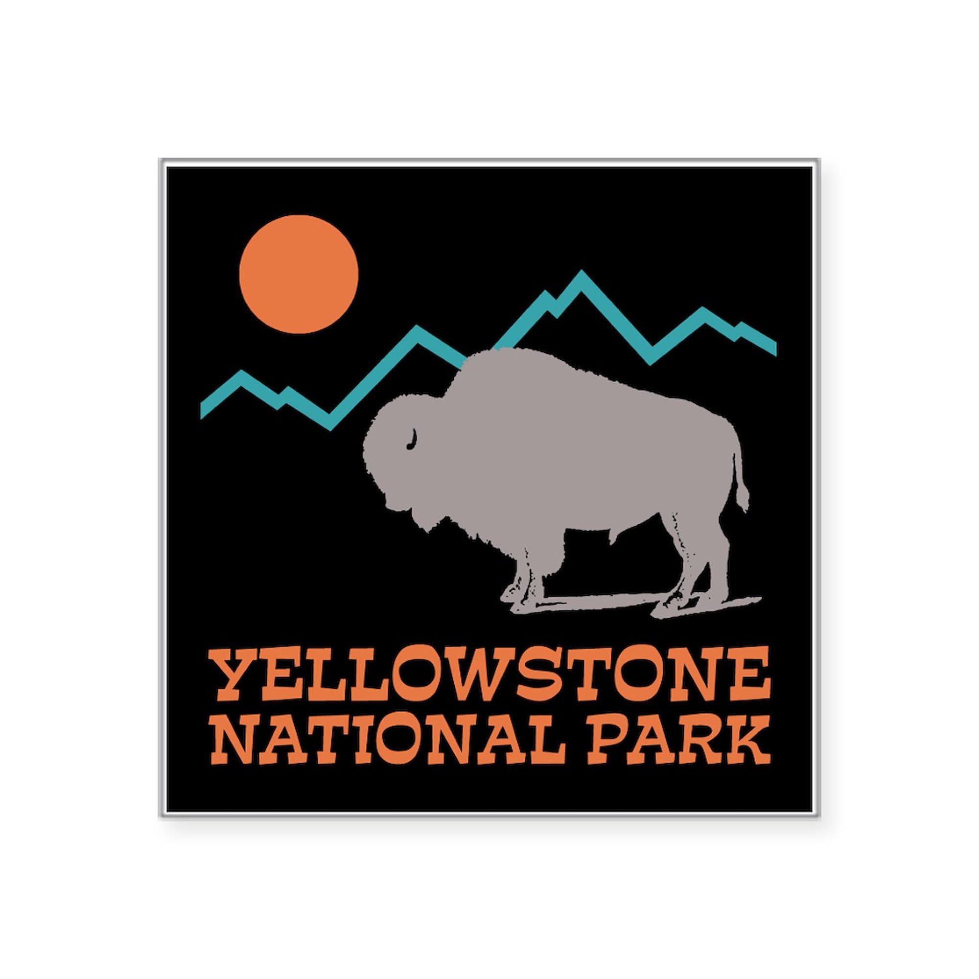 Yellowstone National Park Square Sticker 3