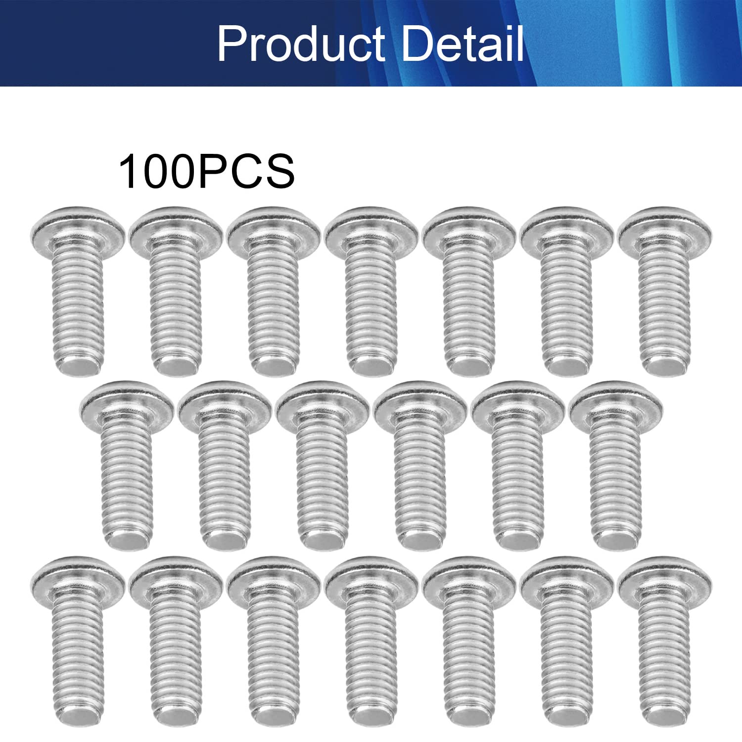 M3x8mm Hex Socket Head Machine Screws (100Pcs) - Carbon Steel Fasteners for Furniture Assembly