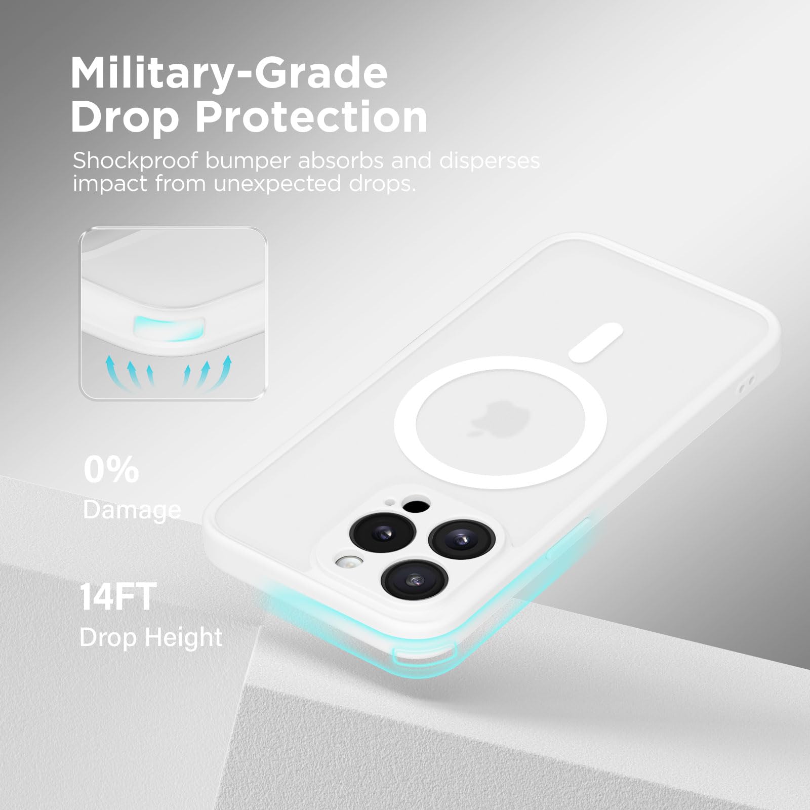 CAPRRO Magnetic iPhone 13 Pro Max Case - Slim Shockproof Matte Translucent Cover with MagSafe Compatibility & Full Camera Protection | Perfect for Everyday Use, Travel & Outdoor Activities (6.7
