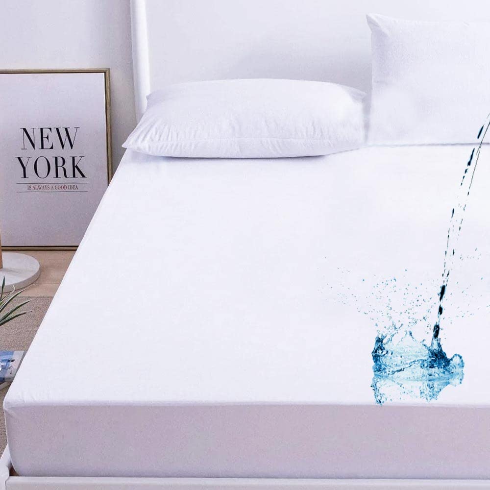 2 Pack Heavy Duty Vinyl Twin Mattress Protector - 100% Waterproof, Hypoallergenic, Fitted Sheet Style - Perfect for Kids, Pets, and Spill-Prone Areas