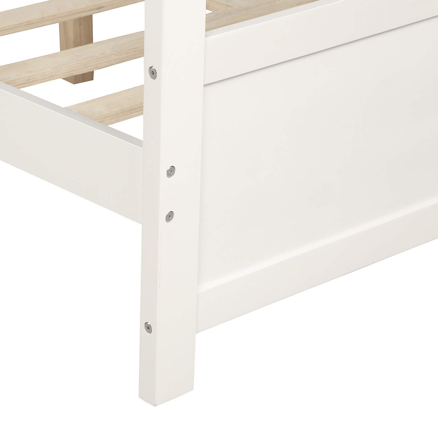 P PURLOVE Multifunctional Wood Full Size Daybed - Convertible Sofa Bed Frame for Kids & Adults, Modern Sleeper for Bedroom, Living Room & Guest Room - Perfect for Small Spaces, Sleepovers & Home Office Napping