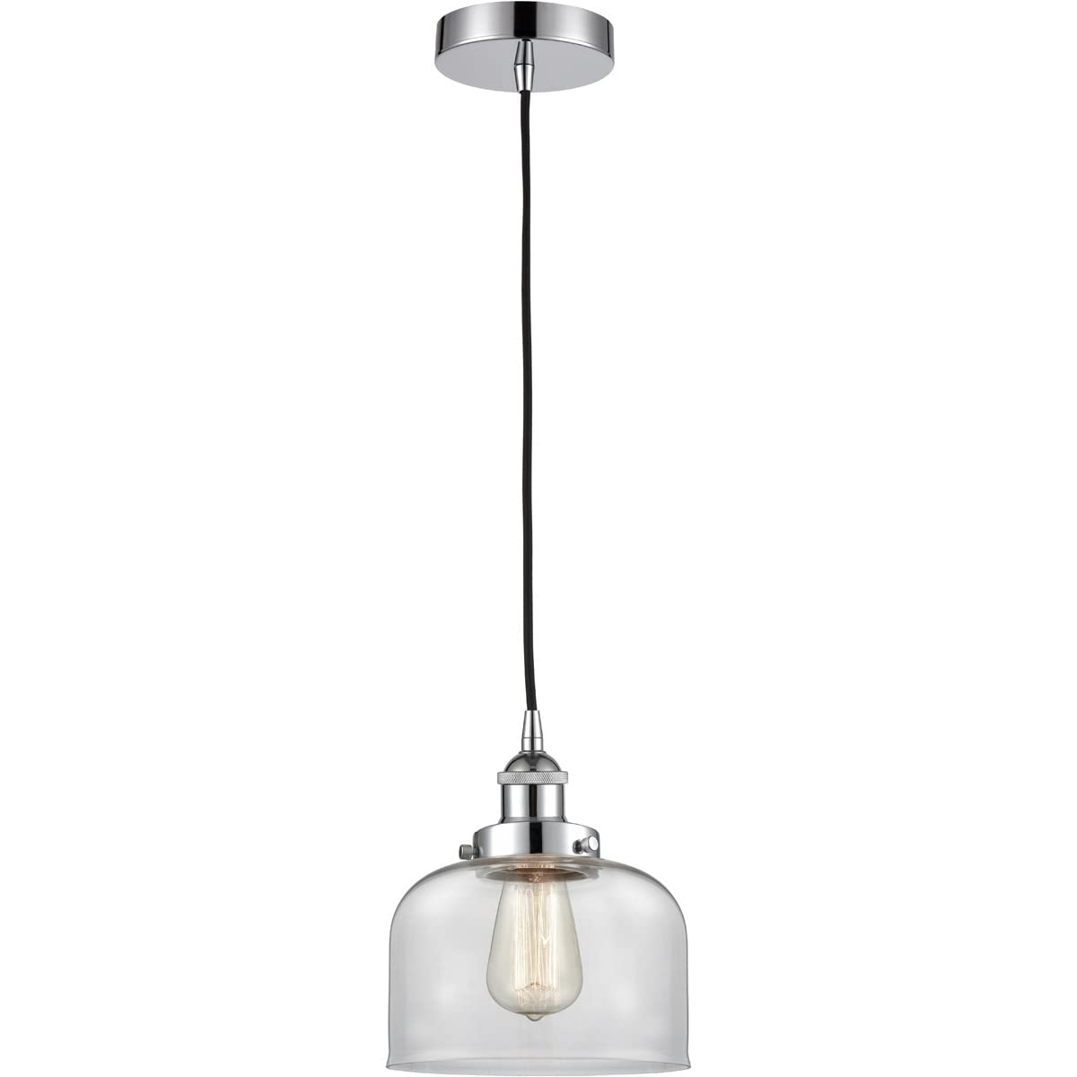 Franklin Restoration Collection Chrome LED Mini Pendant Light - Modern Transitional Ceiling Fixture with Energy Efficient Lighting for Kitchen Island, Dining Room & Bedroom Decor