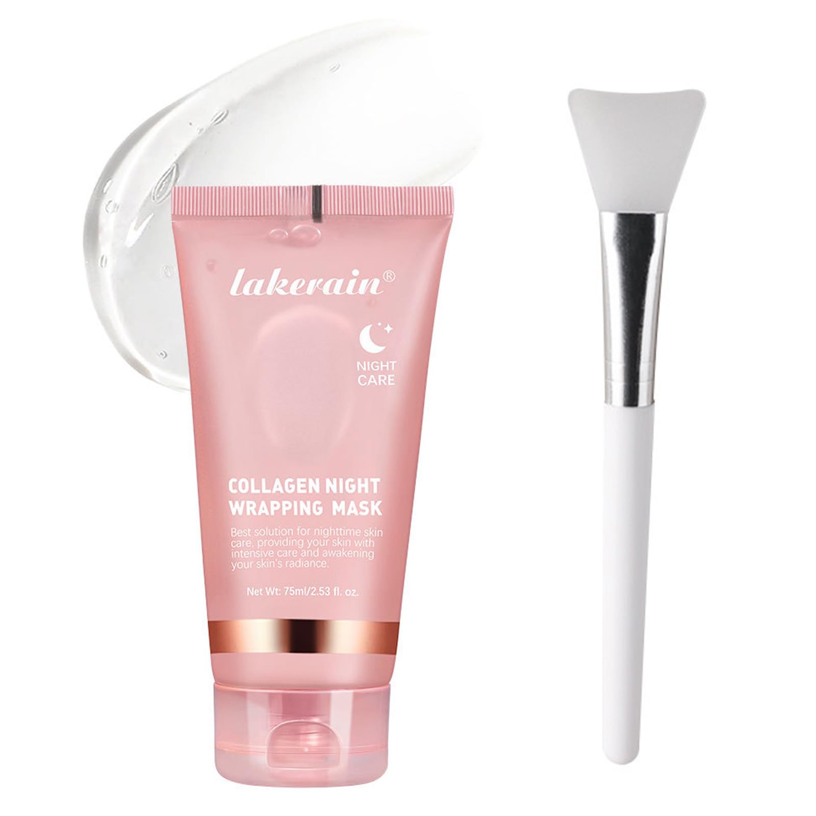 Collagen Night Wrapping Peel Off Facial Mask - Hydrating & Firming Overnight Face Treatment with Hydrolyzed Collagen | Reduces Wrinkles & Sagging for Dry, Dehydrated Skin | Perfect for Nighttime Skincare Routine & Anti-Aging Care