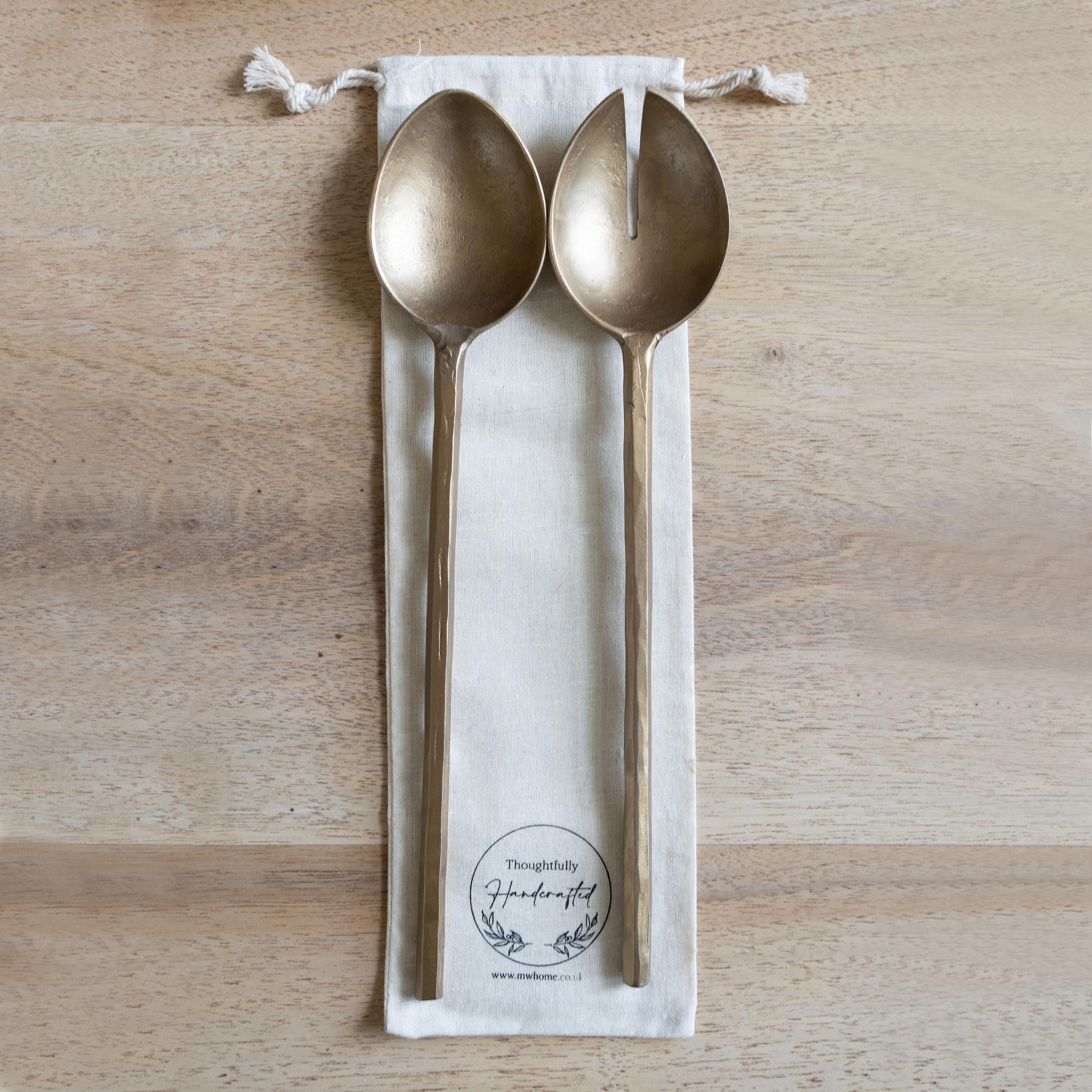 Premium Forged Brass Salad Servers Set - Elegant & Durable Serving Utensils for Salads, Pasta, and Appetizers - Perfect for Dinner Parties, BBQs, and Holiday Gatherings