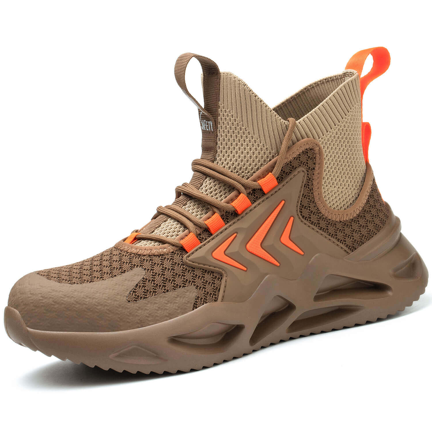 Steel Toe Athletic Mid Safety Boots - Wheat Orange ABL99 Khaki - Durable Work Boots for Construction, Warehouse & Outdoor Safety
