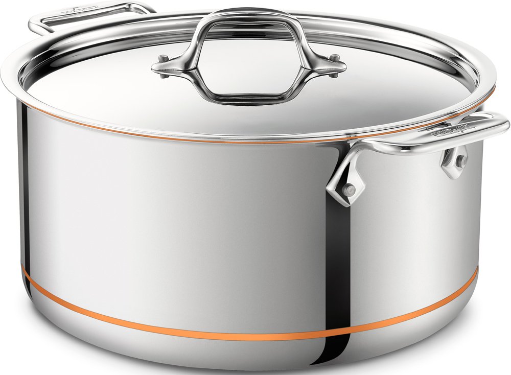 All-Clad Copper Core 5-Ply Stainless Steel Stockpot 8 Quart - Induction & Oven Safe Up to 600°F - Premium Cookware for Professional Chefs & Home Cooking - Perfect for Soups, Stews & Large Batch Cooking