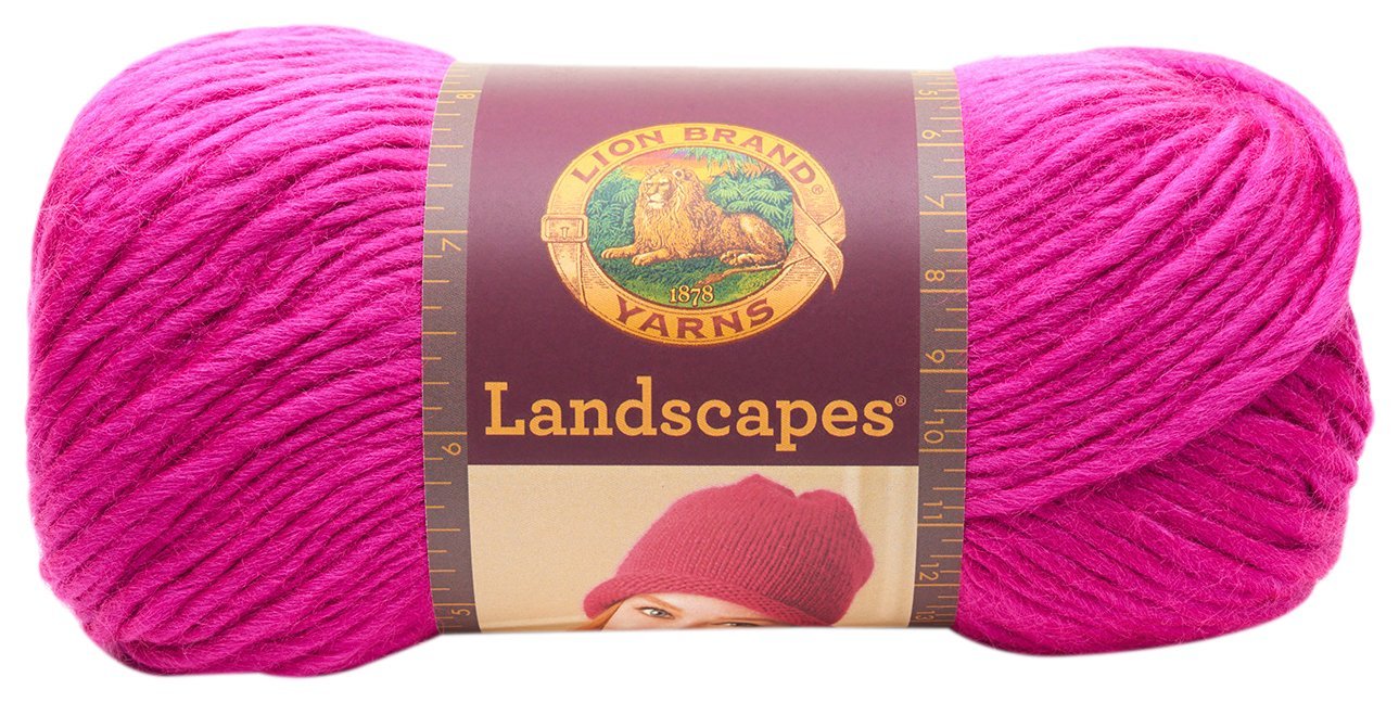 Lion Brand Yarn 545-146 Landscapes Yarn - Soft Multicolor Fuchsia Acrylic Knitting Yarn for Crochet, Blankets & Scarves - Perfect for DIY Crafts & Cozy Winter Projects